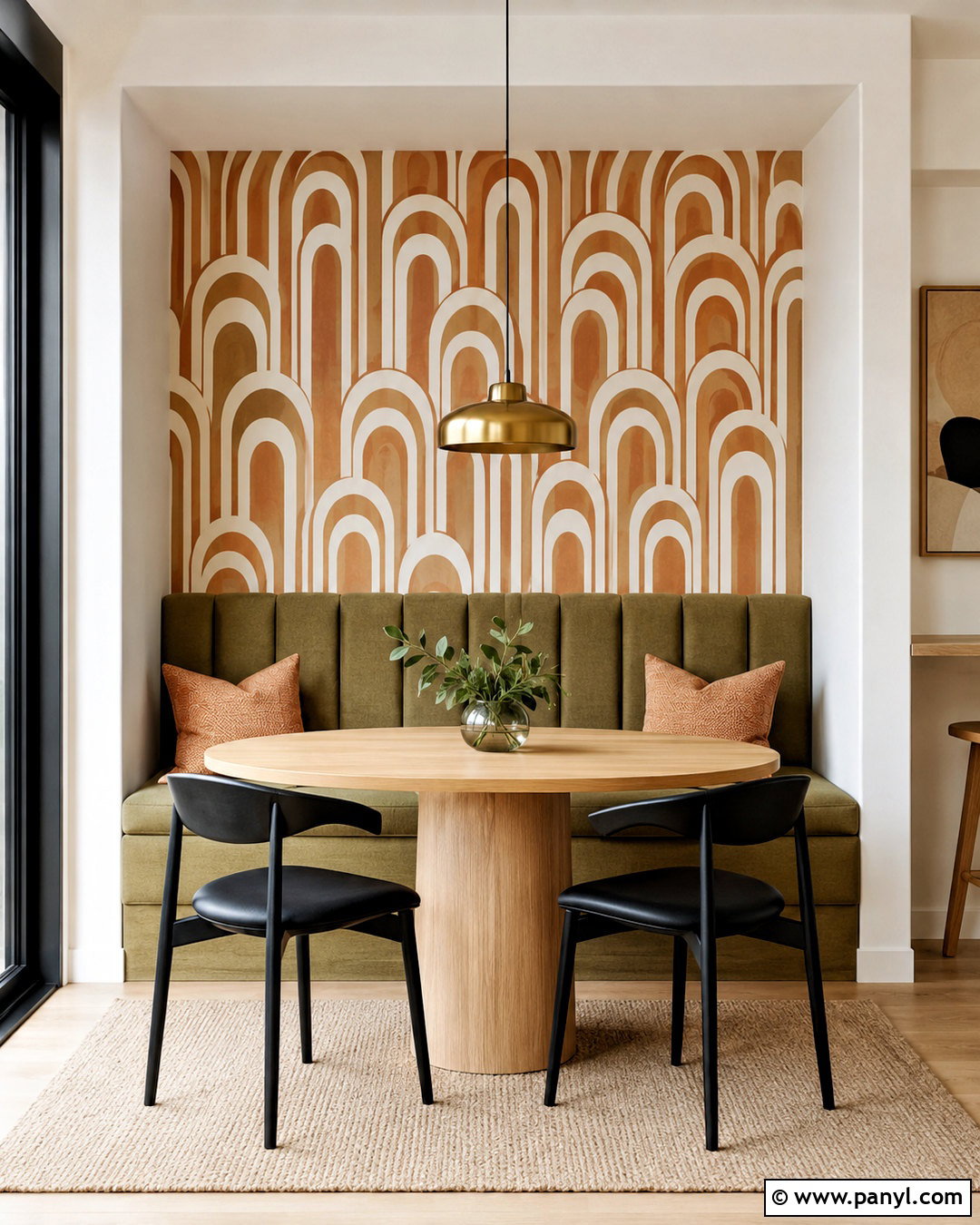 Ginger Wallpaper Dining Nook - 40 Ginger Wallpaper Ideas