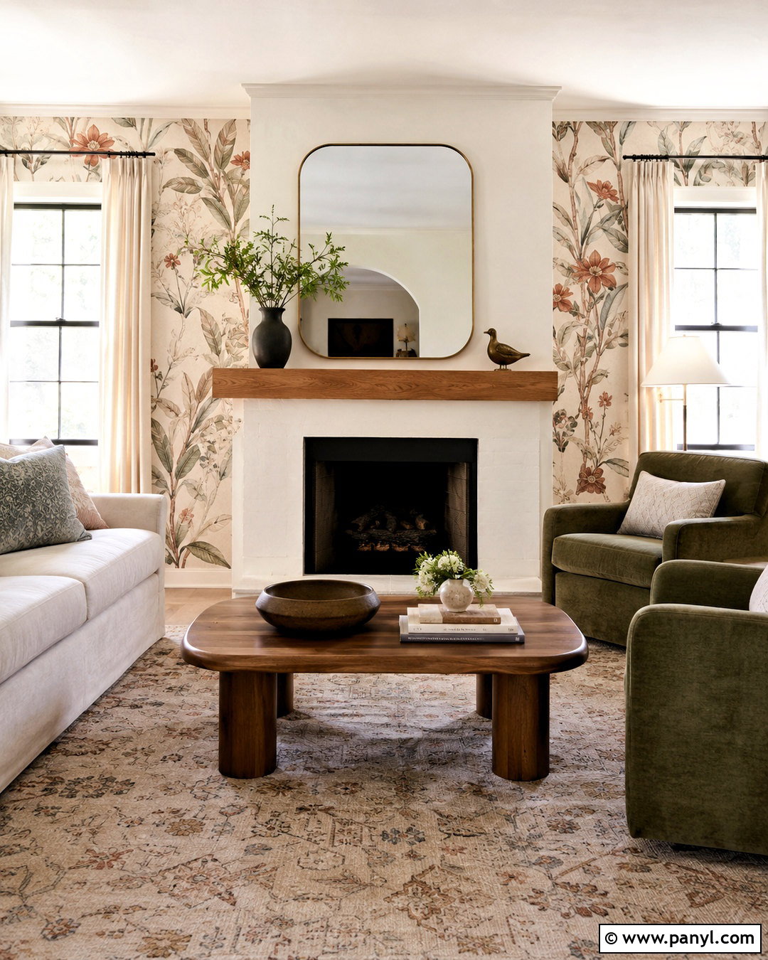Ginger Wallpaper Fireplace Wall - 40 Ginger Wallpaper Ideas