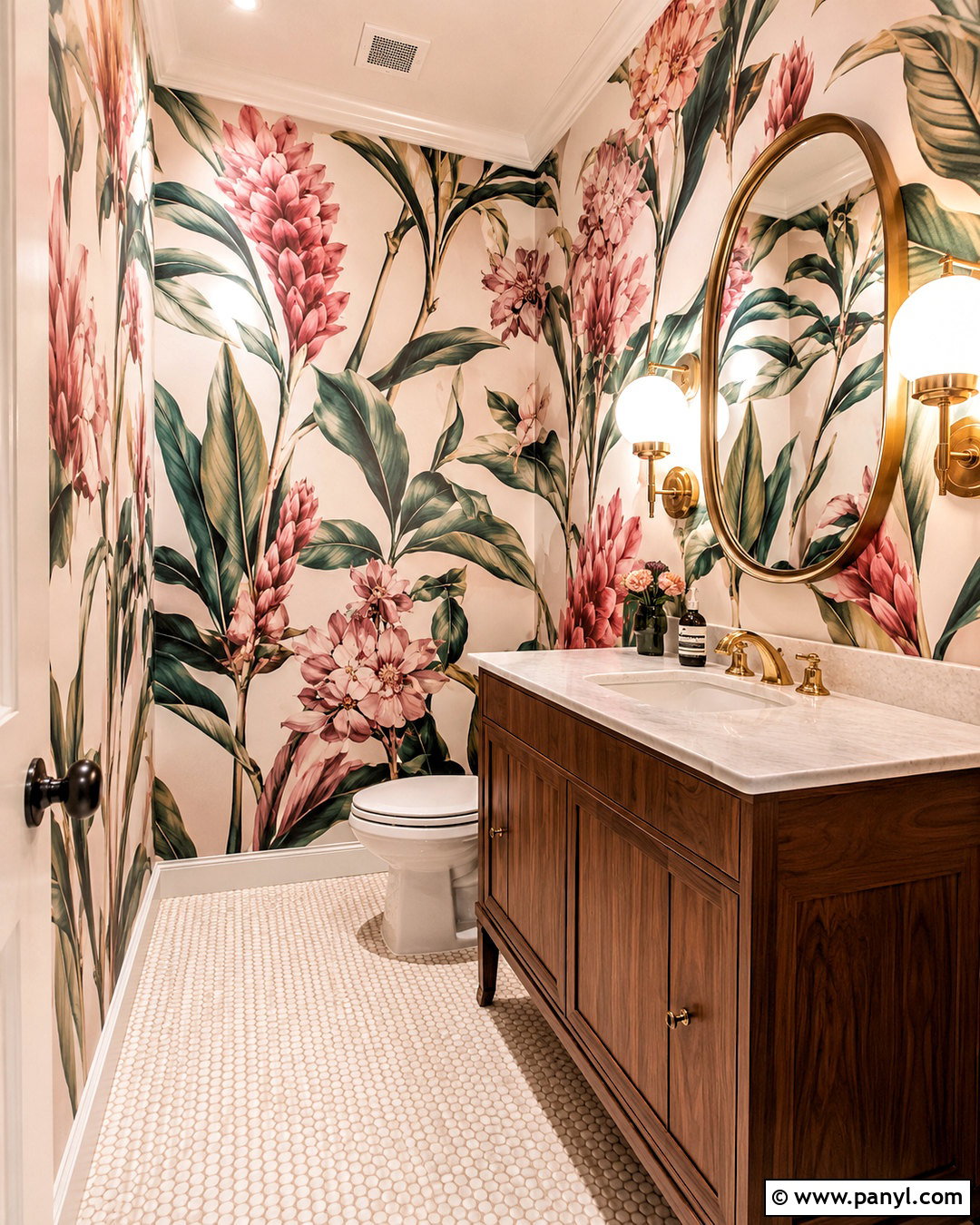 Ginger Wallpaper Powder Room - 40 Ginger Wallpaper Ideas