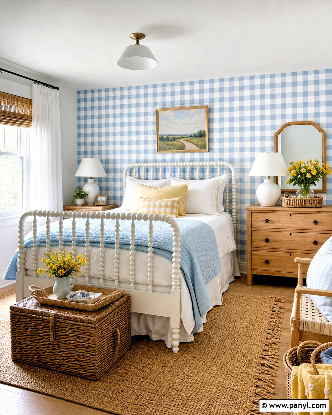 Gingham Accent Wall - 20 cute accent wall ideas