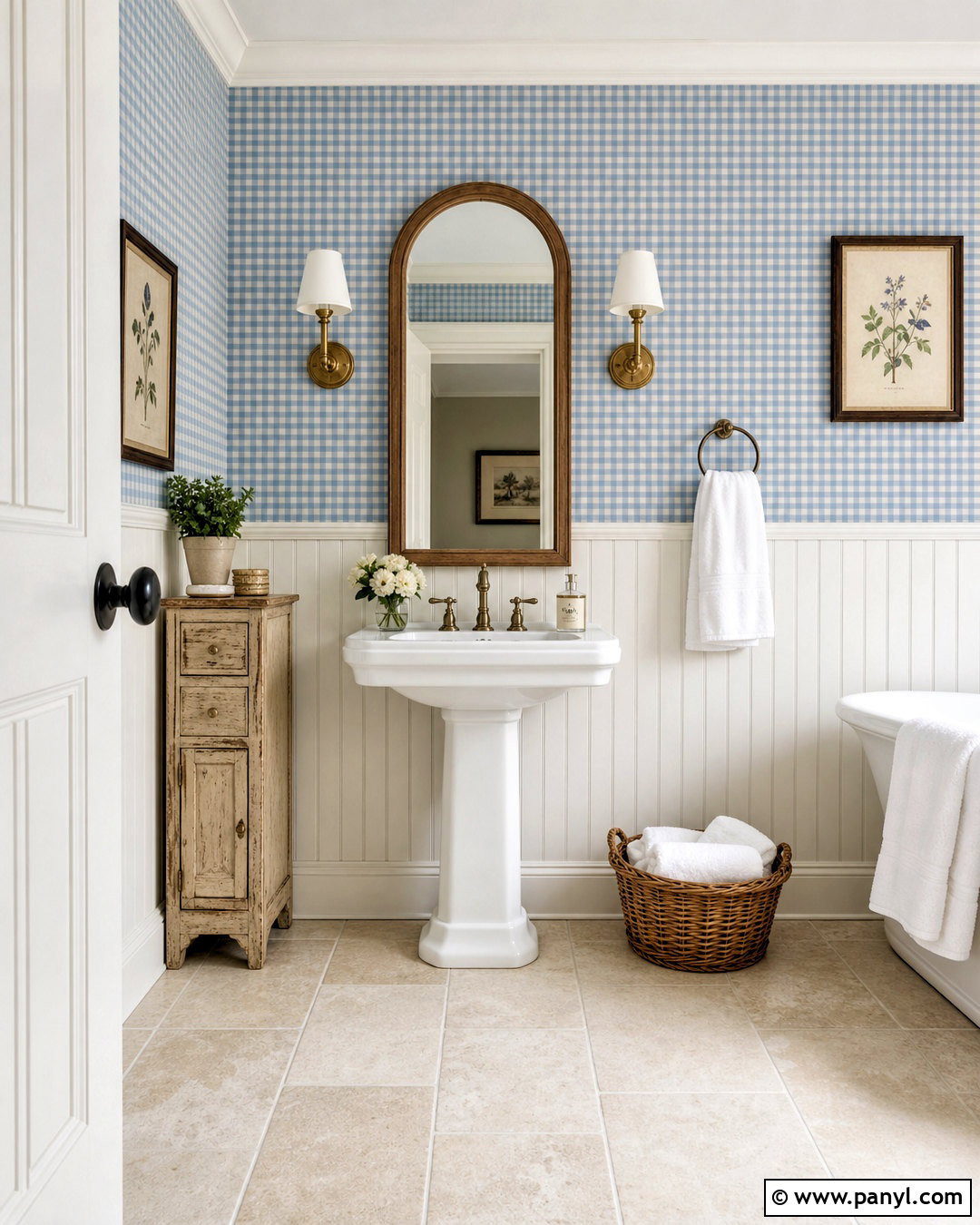 Gingham Cottage Bathroom - 20 gingham decor ideas