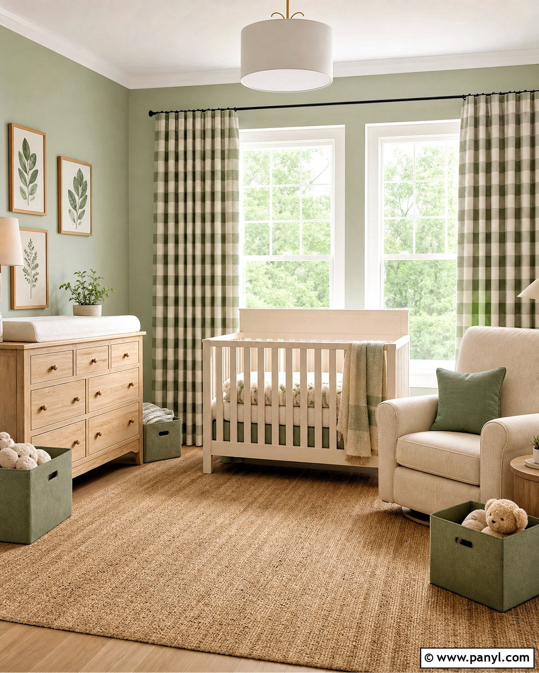 Gingham Curtain Nursery - 20 gingham nursery ideas