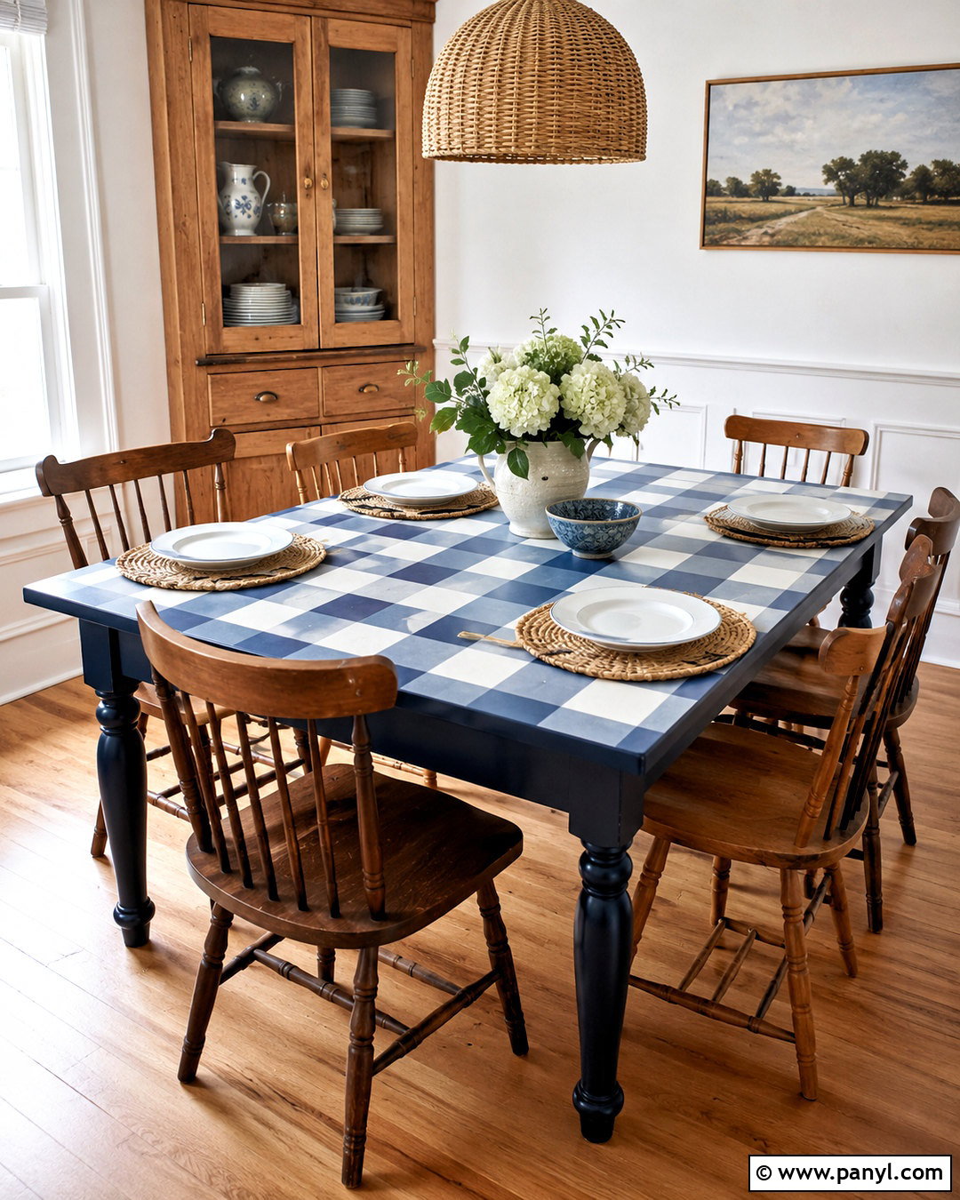 Gingham Dining Tabletop - 20 how to paint gingham pattern ideas