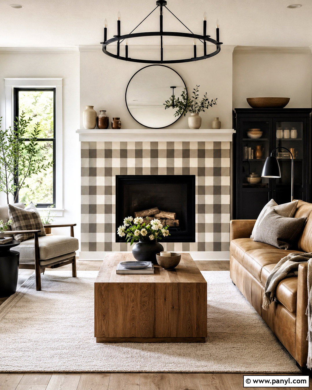 Gingham Fireplace Surround - 20 how to paint gingham pattern ideas