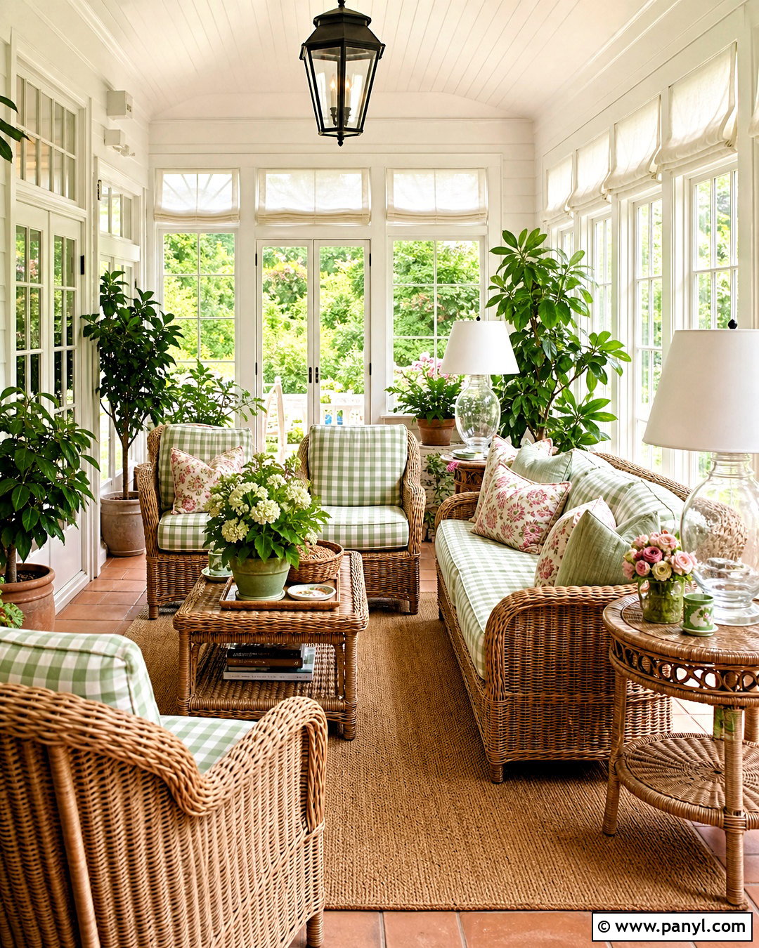 Gingham Sunroom - 20 gingham decor ideas
