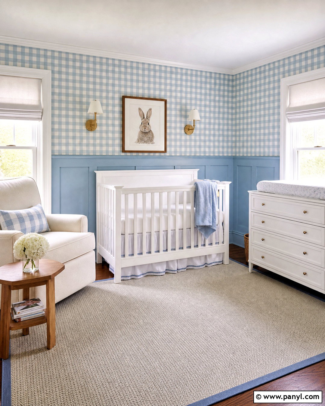 Gingham Wainscoting Nursery - 20 gingham nursery ideas