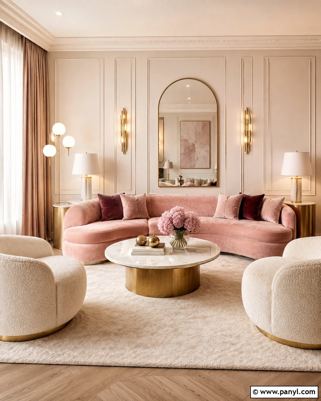 Glam Blush Pink Living Room - 20 blush pink living room ideas