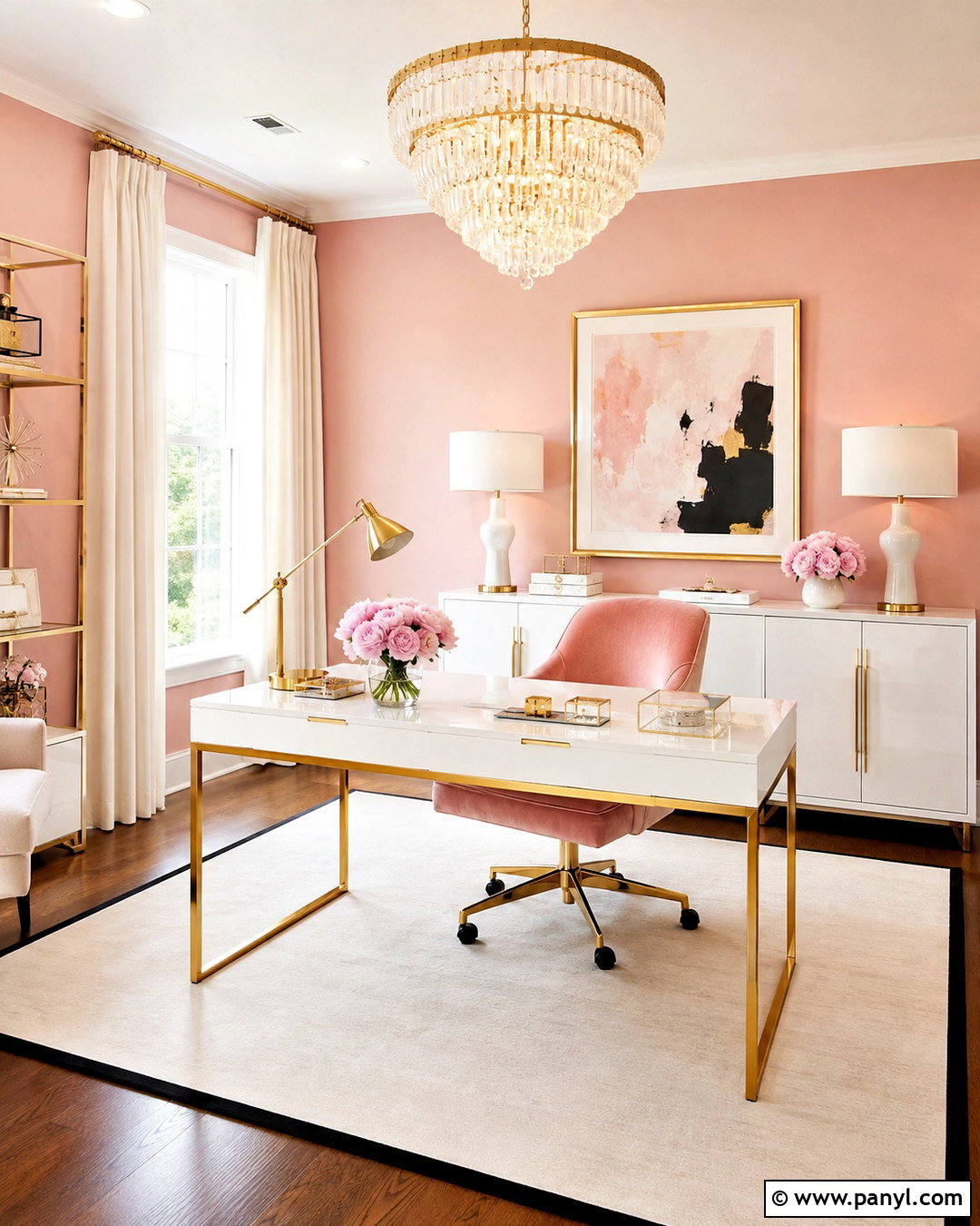 Glam Blush Pink Office - 20 blush pink office ideas