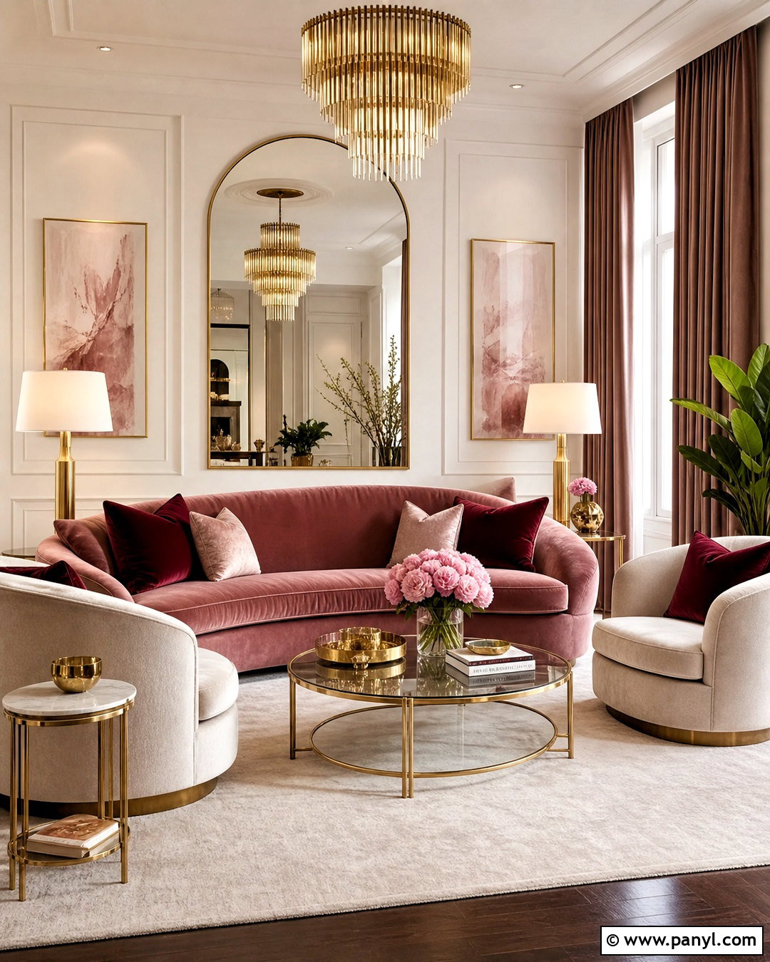Glam Dusty Rose Living Room - 20 dusty rose living room ideas