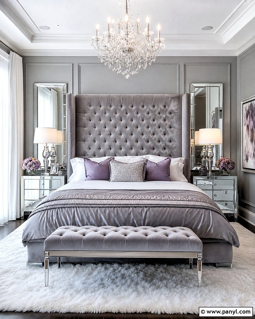Glam Light Gray Bedroom - 20 light gray bedroom ideas