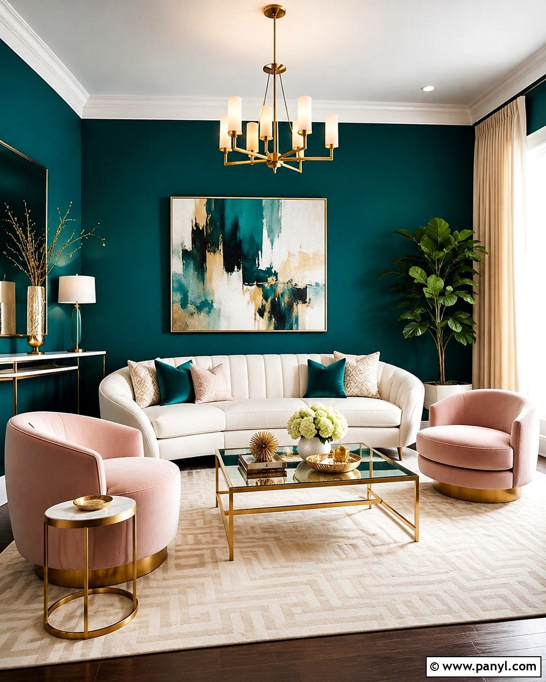 Glam Teal Accent Wall - 20 Teal Accent Walls