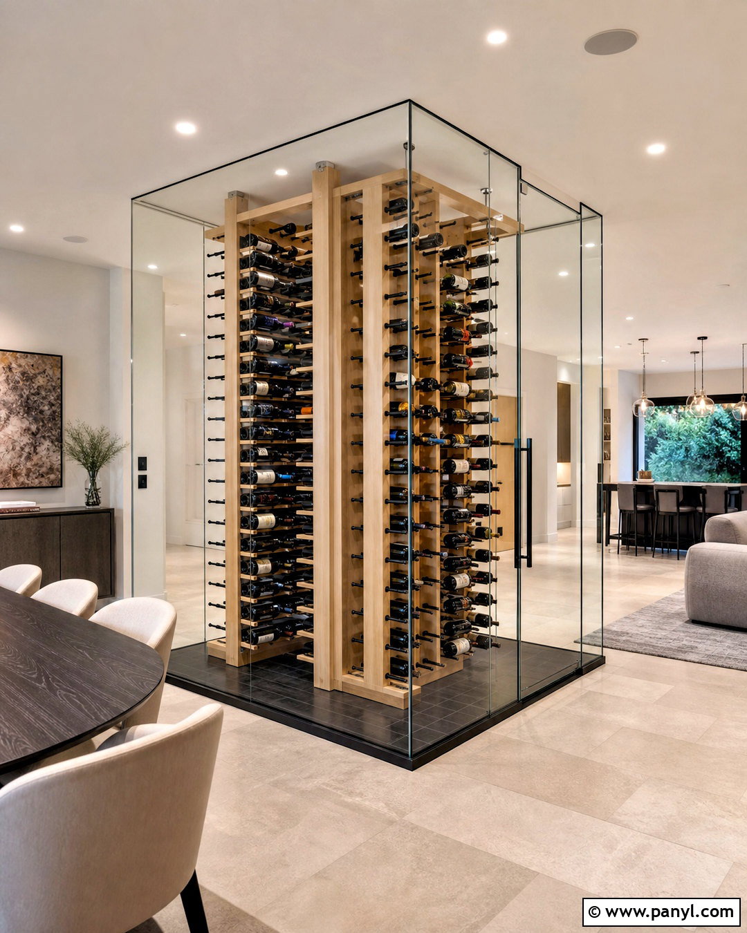 Glass Cube Frameless Wine Cellar - 20 frameless wine cellar ideas