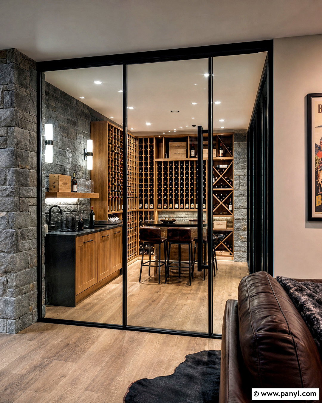 Glass Door Rustic Wine Cellar - 20 wine cellar basement rustic ideas