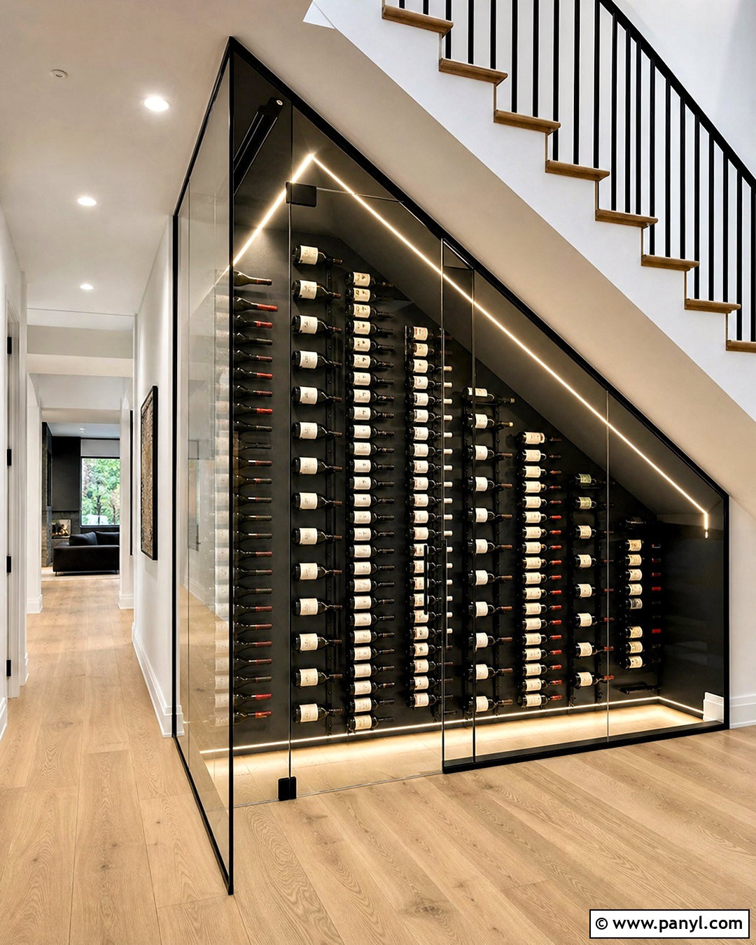 Glass Enclosed Under Stairs Wine Cellar - 20 under stairs wine cellar modern ideas