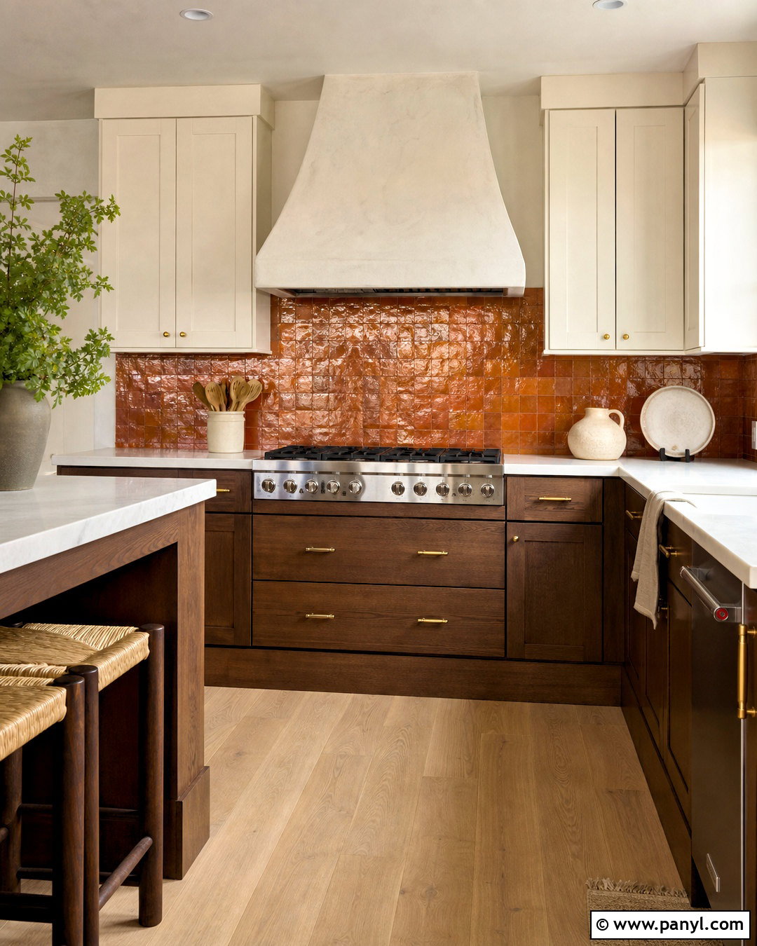 Glazed Terracotta Zellige Backsplash - 20 terracotta backsplash kitchen ideas
