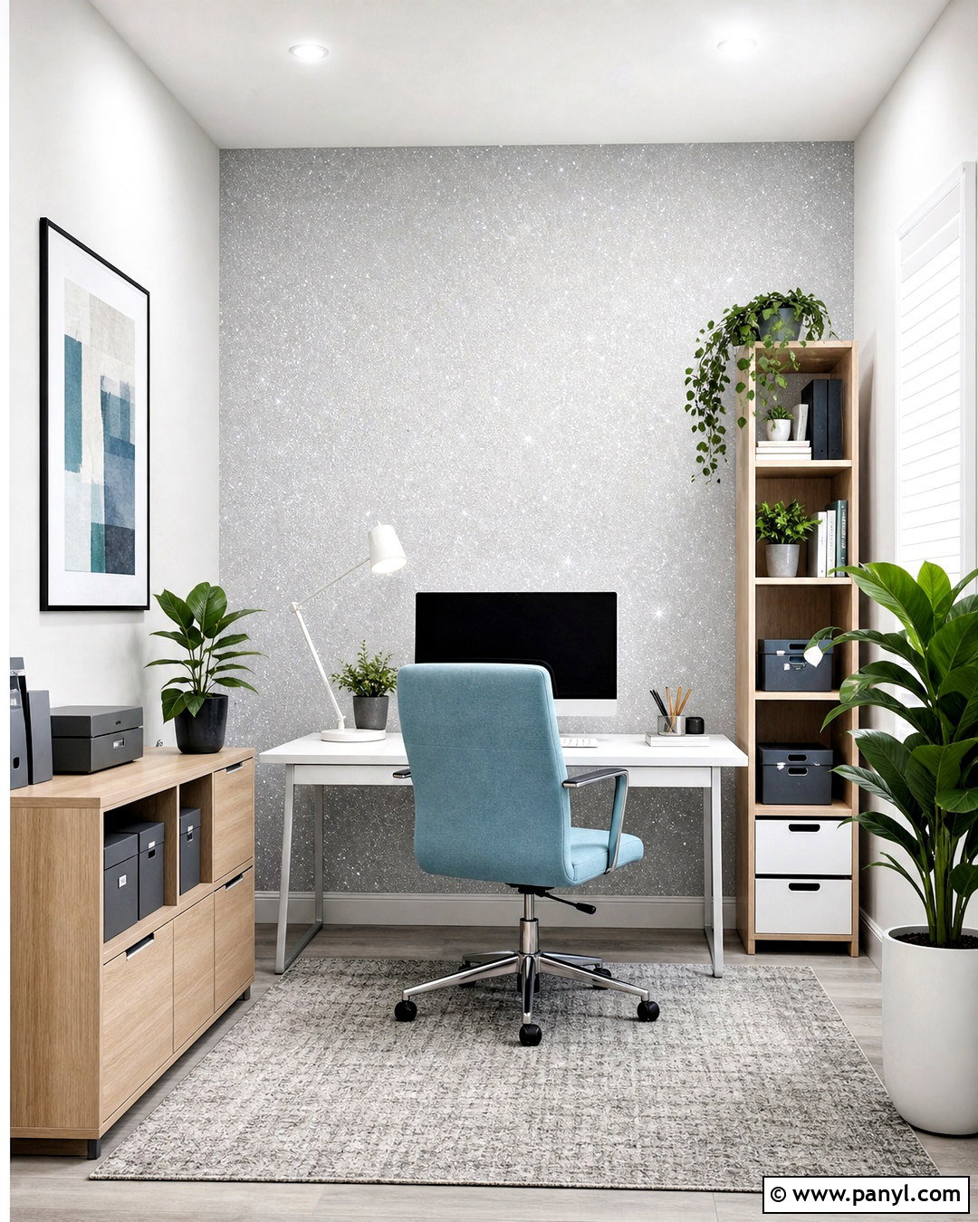 Glitter Accent Wall Home Office - 20 glitter accent wall ideas
