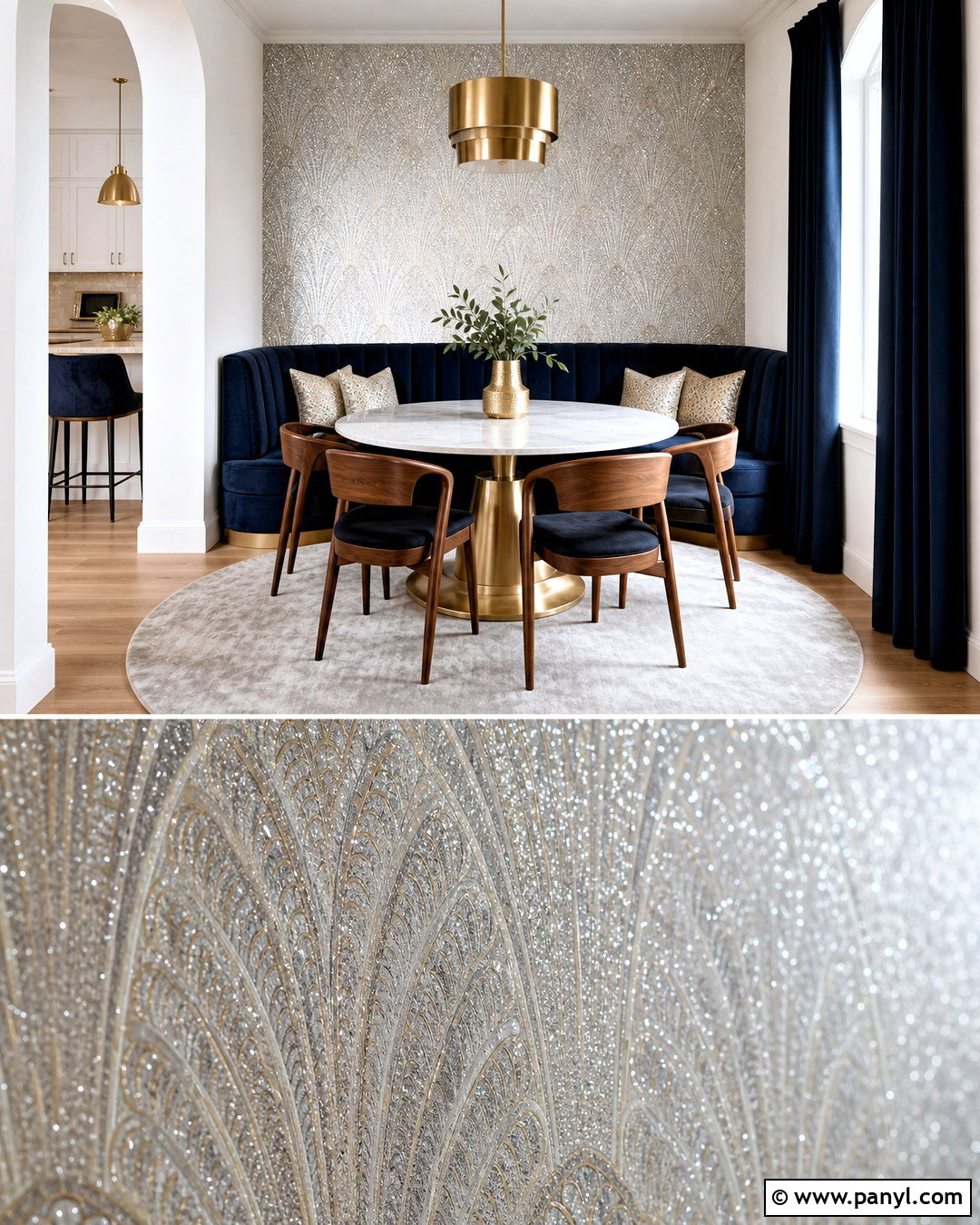 Glitter Wall With Metallic Wallpaper - 20 glitter walls
