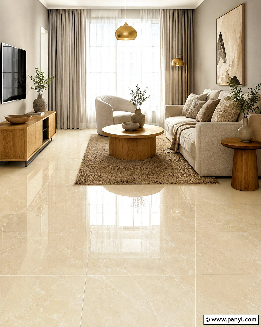 Glossy Ivory Ceramic Floor Tiles - 20 ceramic floor tiles living room ideas