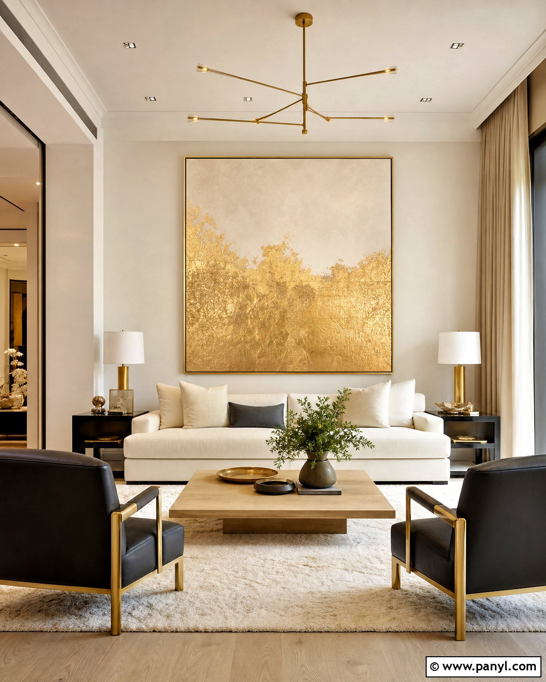 Gold Abstract Wall Art - 20 golden wall decor ideas
