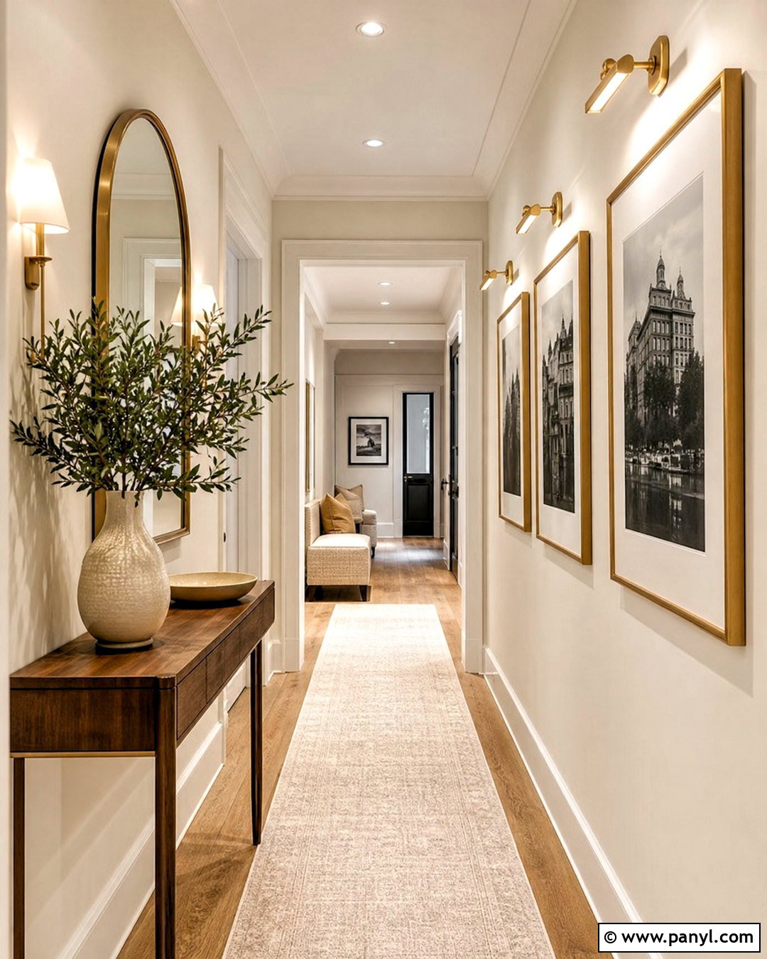 Gold Accent Hallway - 20 gold interior design ideas