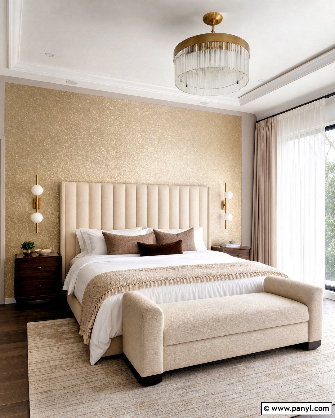 Gold Accent Wall Bedroom - 20 gold wall decor bedroom ideas