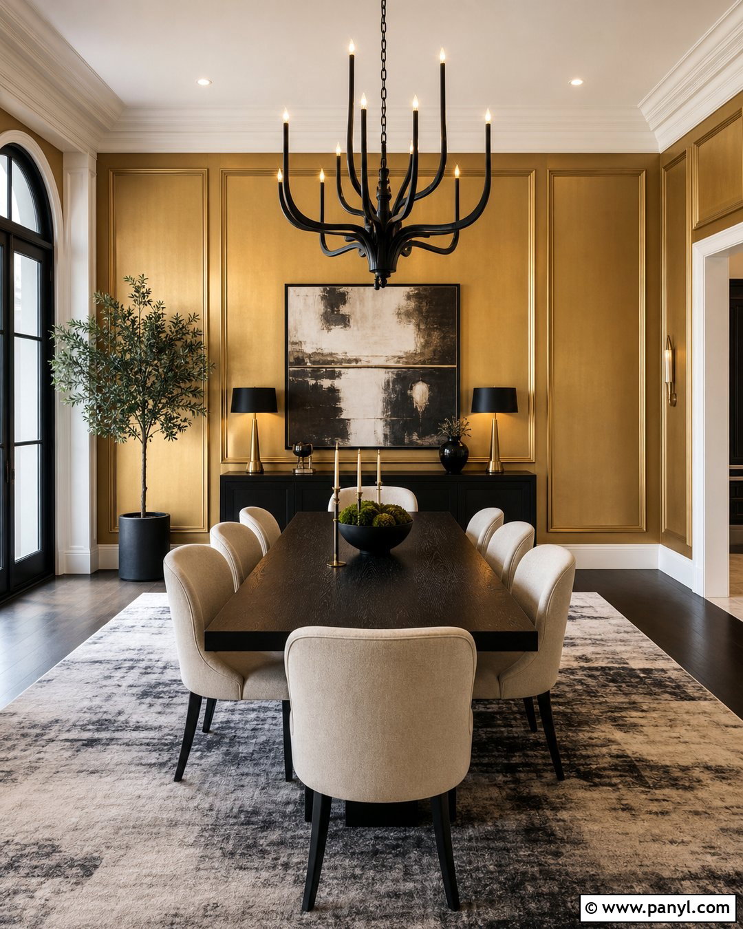 Gold And Black Dining Room - 25 Gold Wall Color Ideas