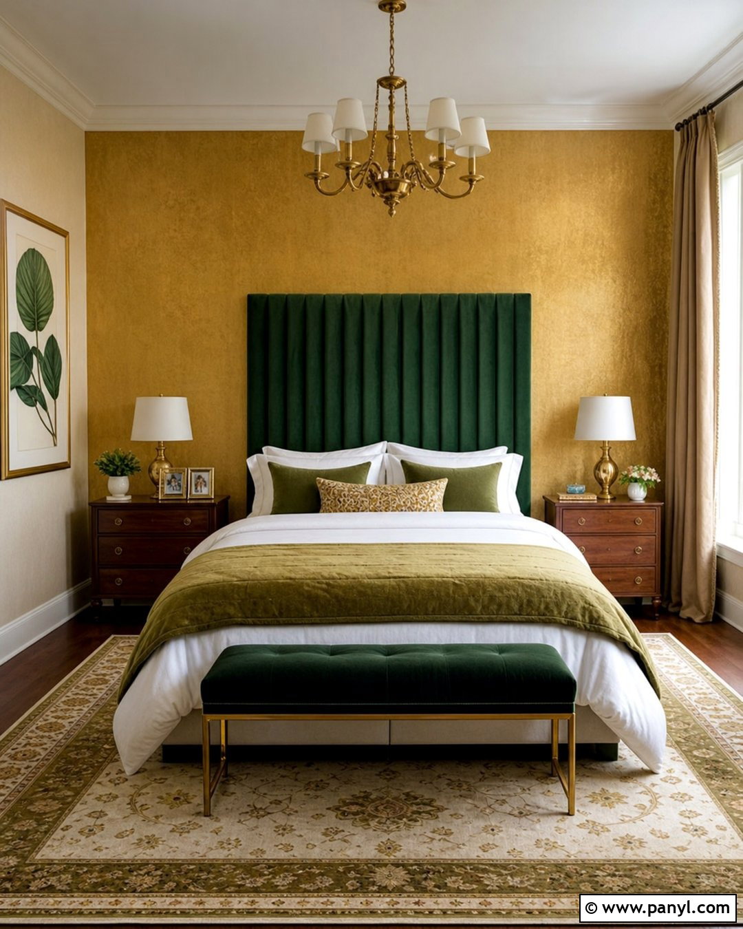 Gold And Emerald Bedroom - 25 Gold Wall Color Ideas