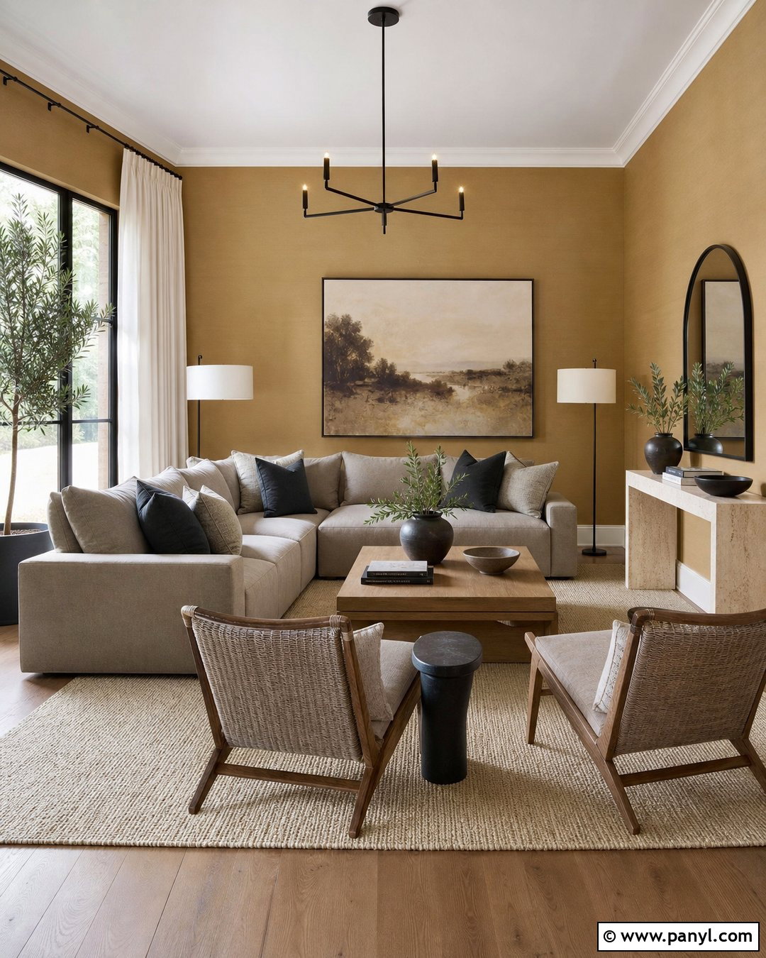 Gold And Greige Living Room - 25 Gold Wall Color Ideas