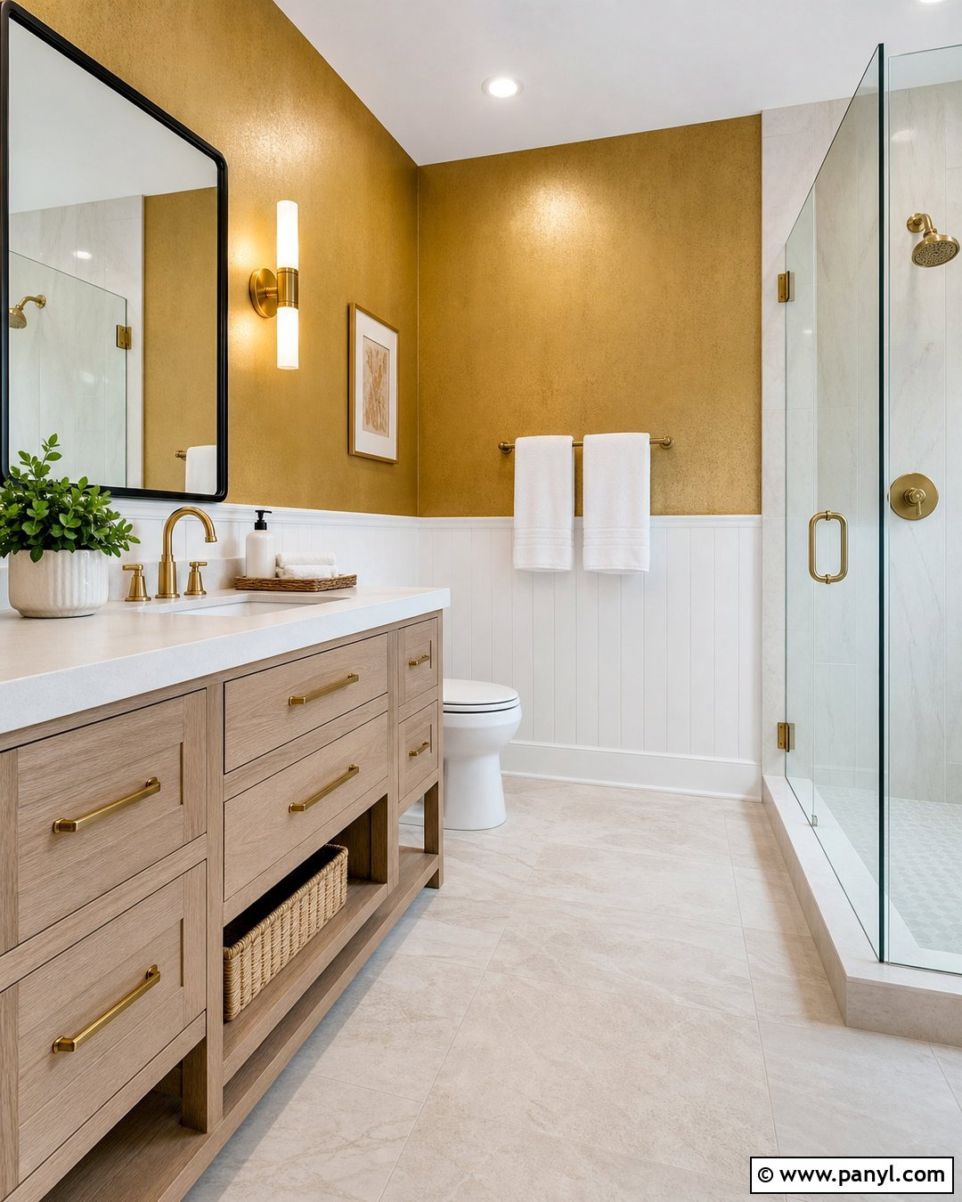 Gold And White Bathroom - 25 Gold Wall Color Ideas