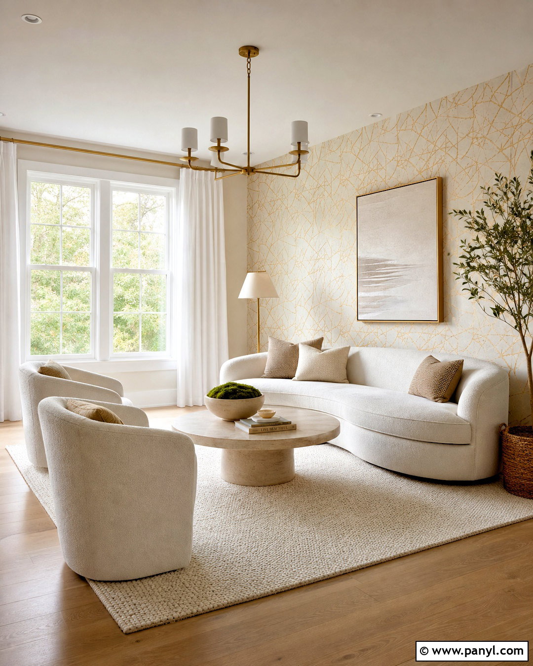Gold And White Wallpaper Living Room - 20 gold wallpaper living room ideas