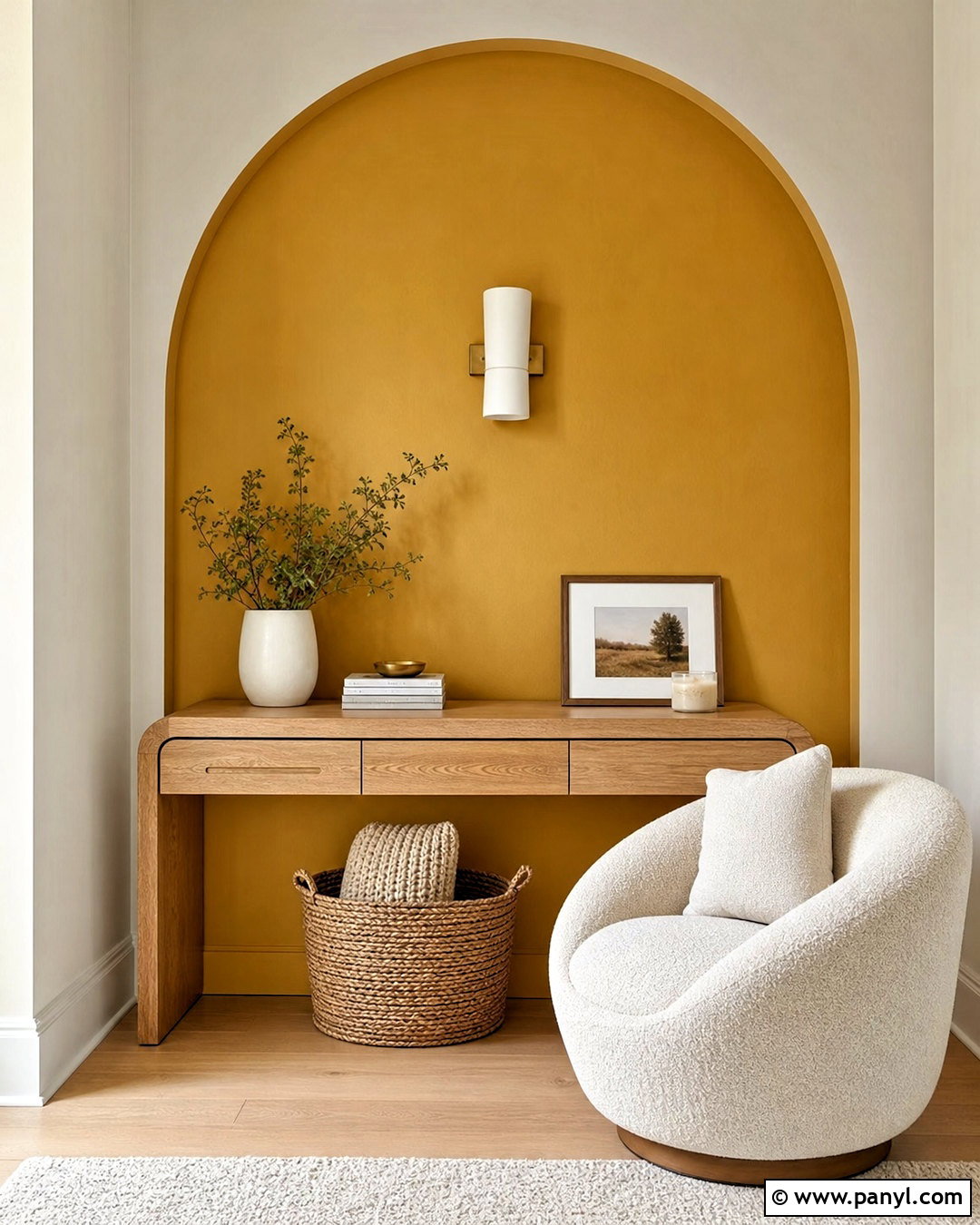 Gold Arch Accent Wall - 20 gold accent wall ideas