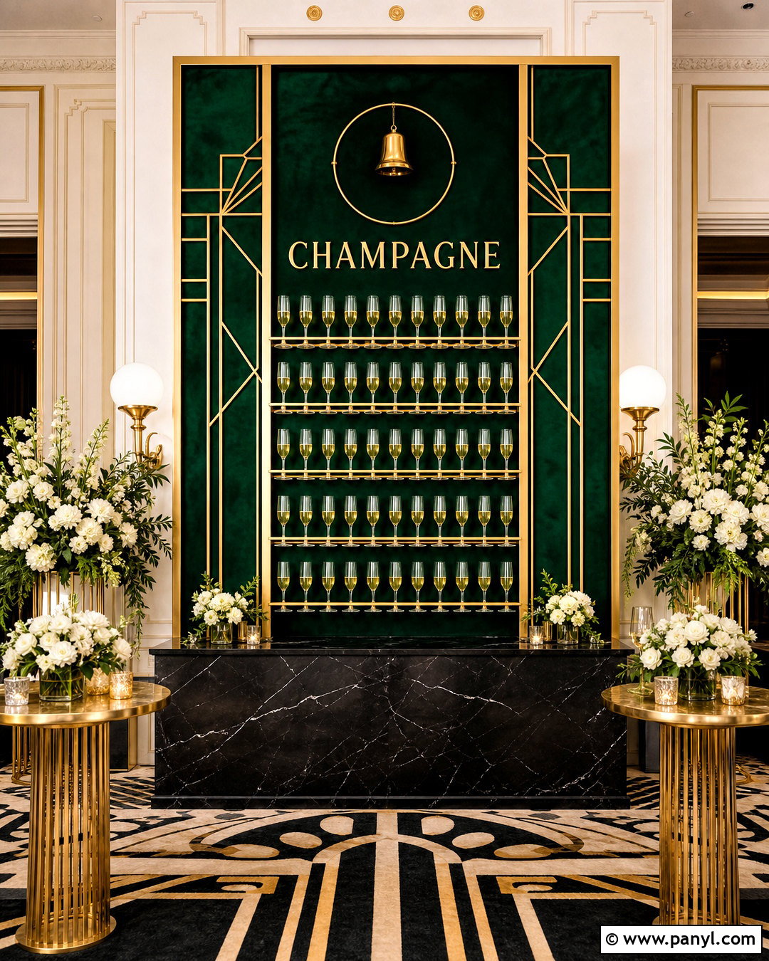 Gold Art Deco Ring For Champagne Wall - 20 ring for champagne wall ideas