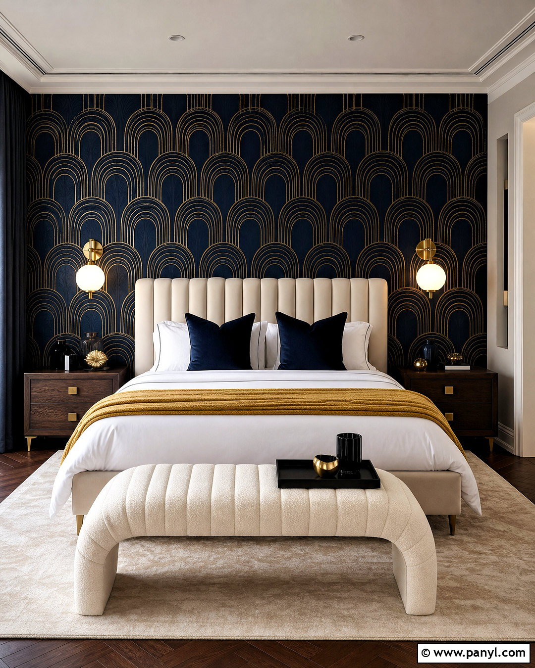 Gold Art Deco Wall Bedroom - 20 gold wall decor bedroom ideas
