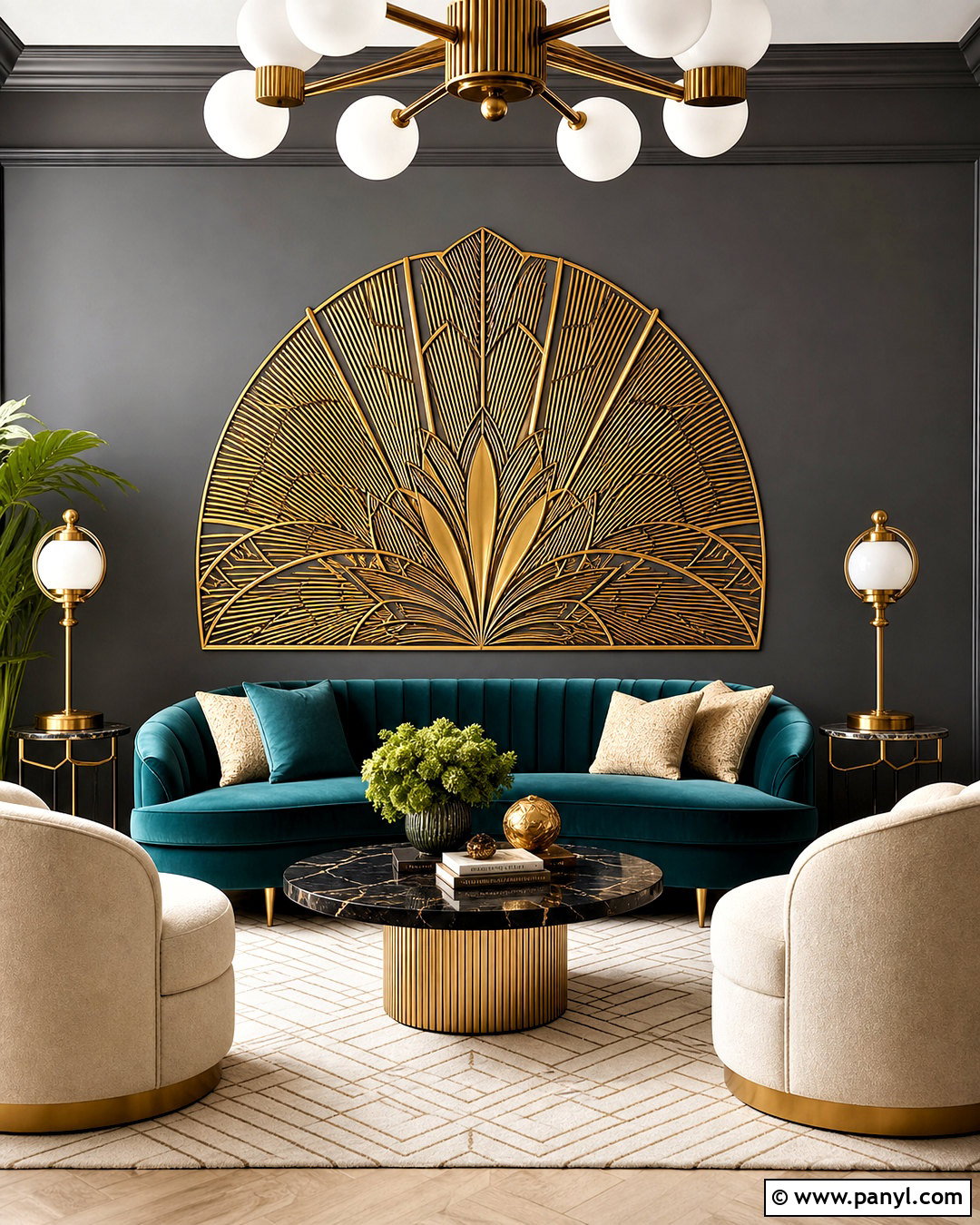 Gold Art Deco Wall Decor - 20 golden wall decor ideas