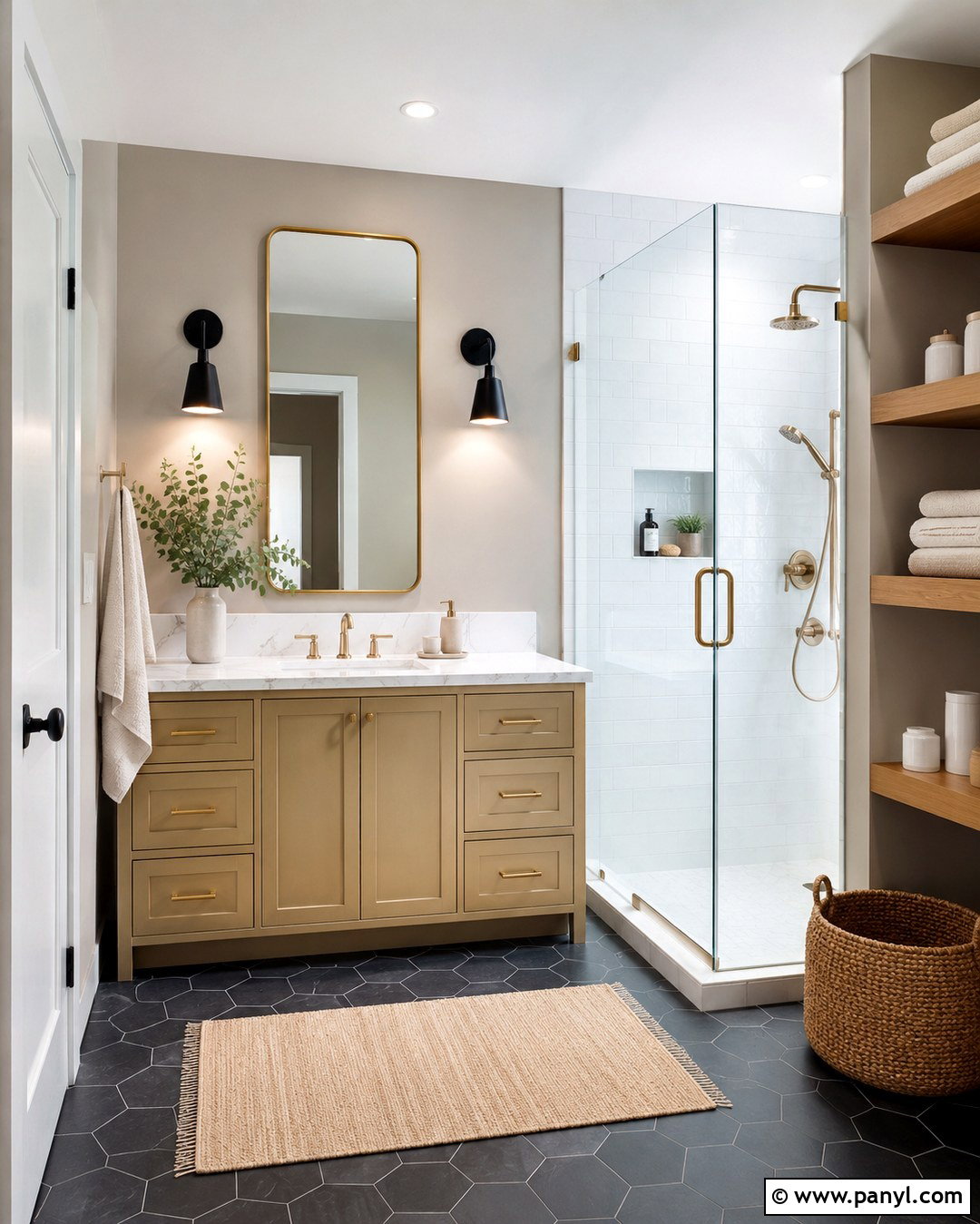 Gold Bathroom Vanity - 20 Gold Paint Bathroom Ideas