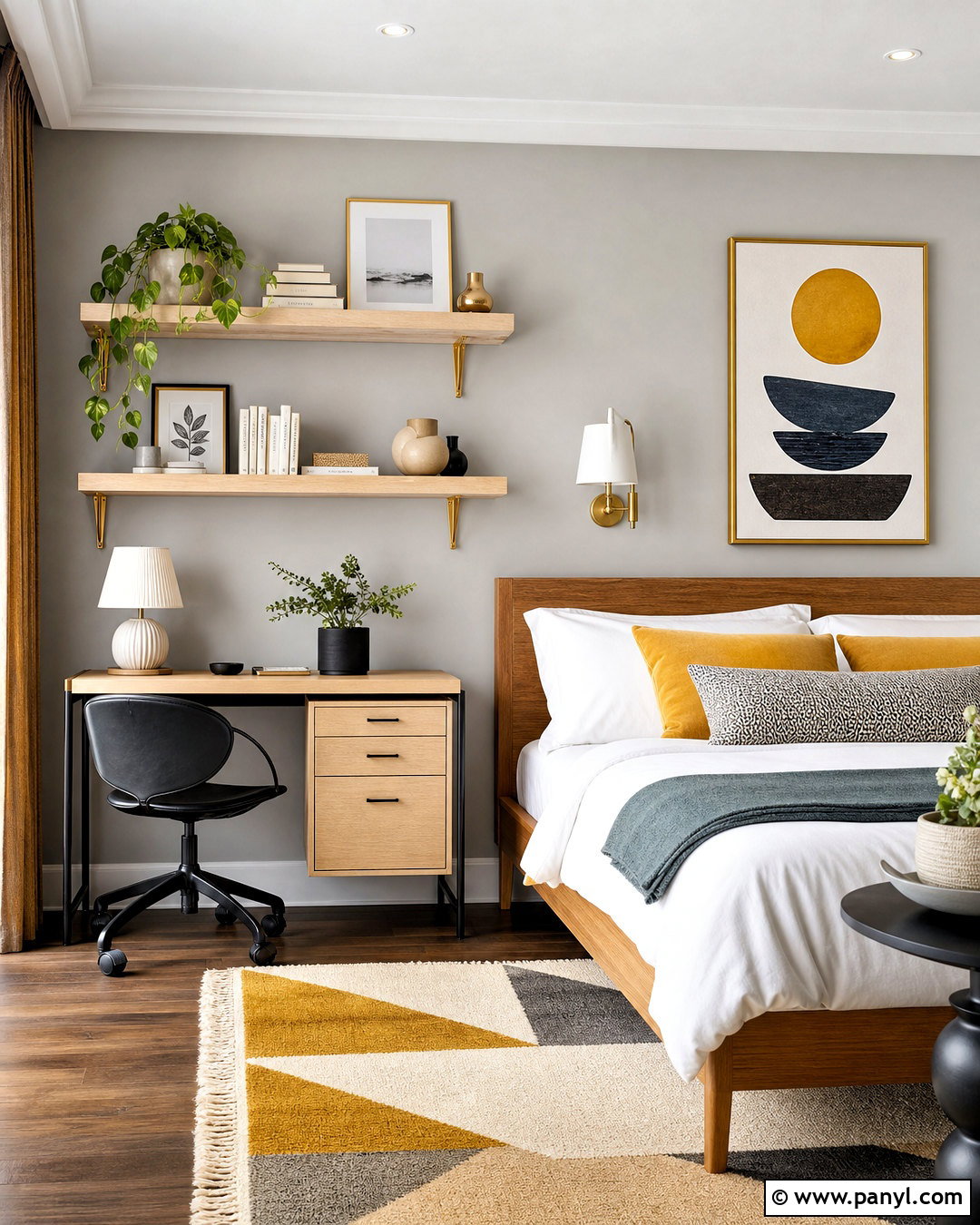 Gold Floating Shelf Bedroom - 20 gold wall decor bedroom ideas