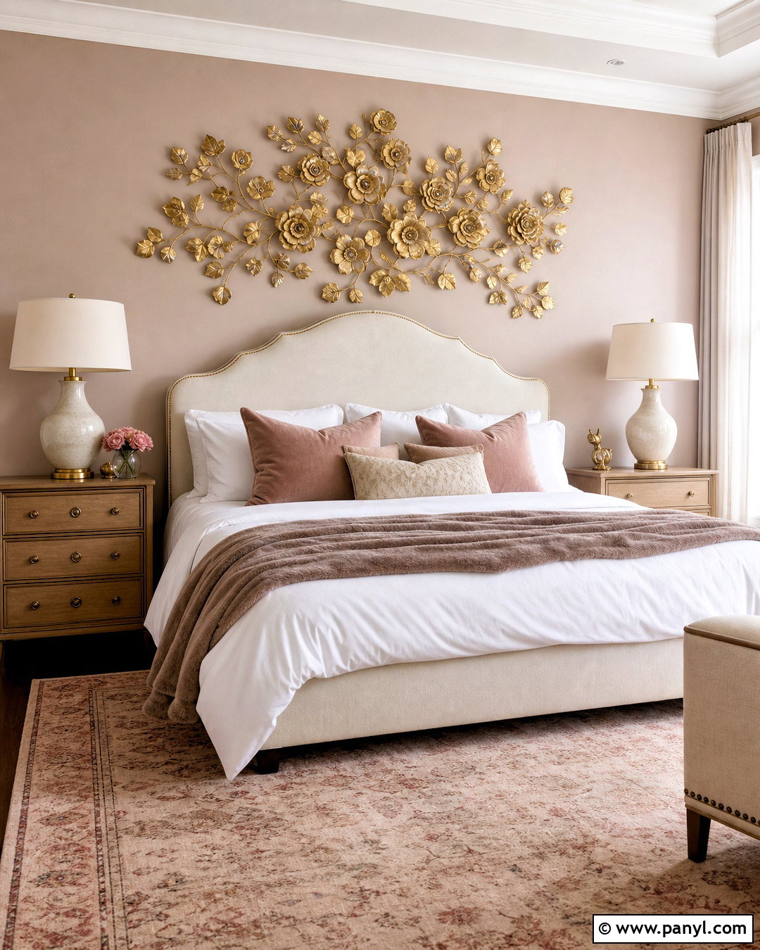 Gold Floral Wall Sculpture Bedroom - 20 gold wall decor bedroom ideas