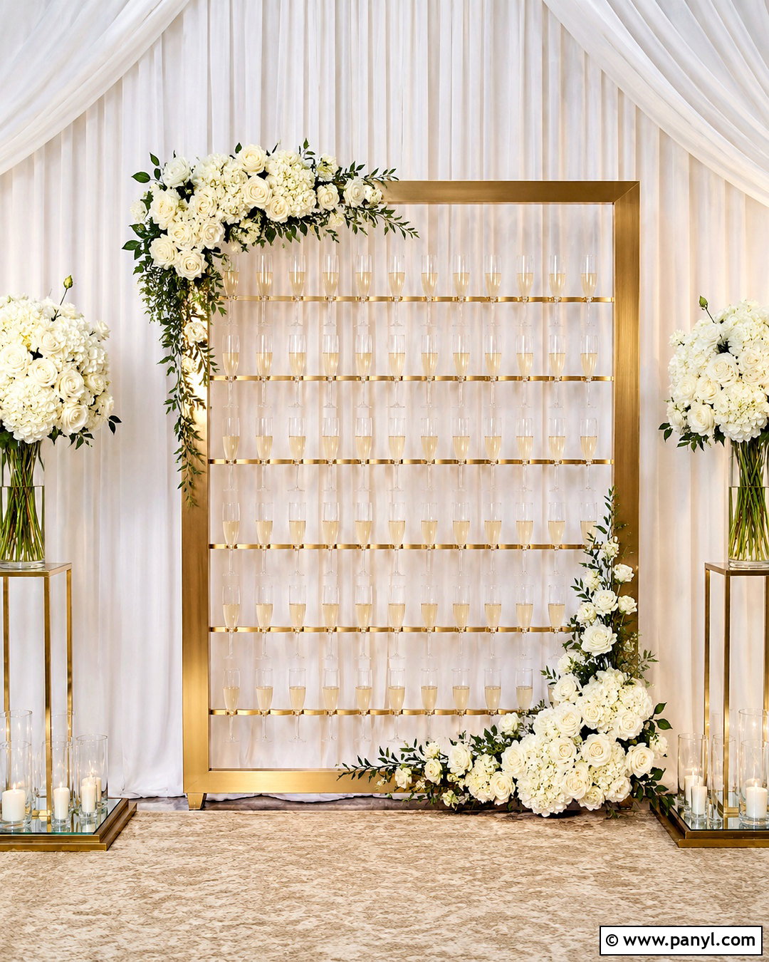 Gold Frame Champagne Wall - 20 diy champagne wall ideas