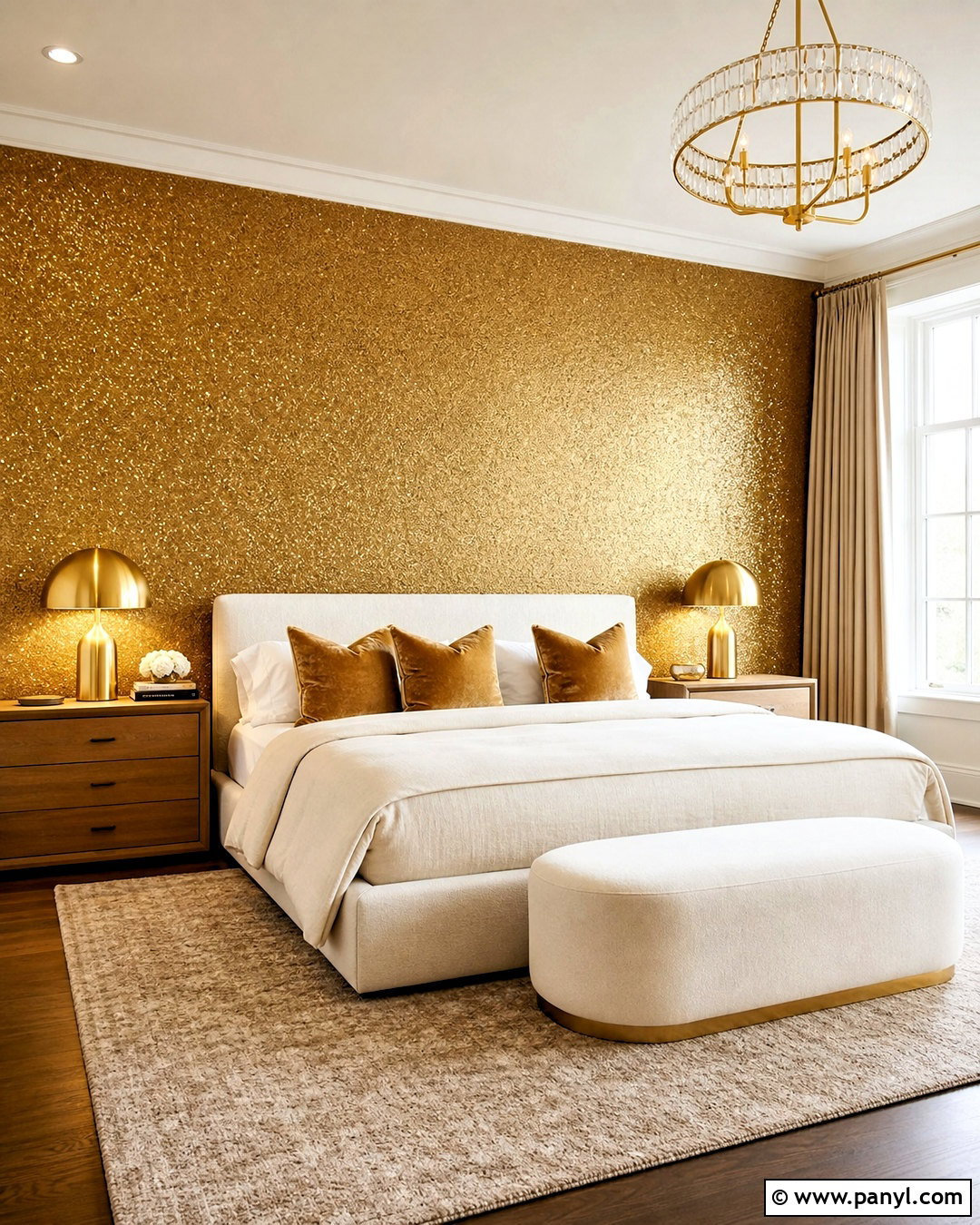 Gold Glitter Accent Wall Bedroom - 20 glitter accent wall ideas