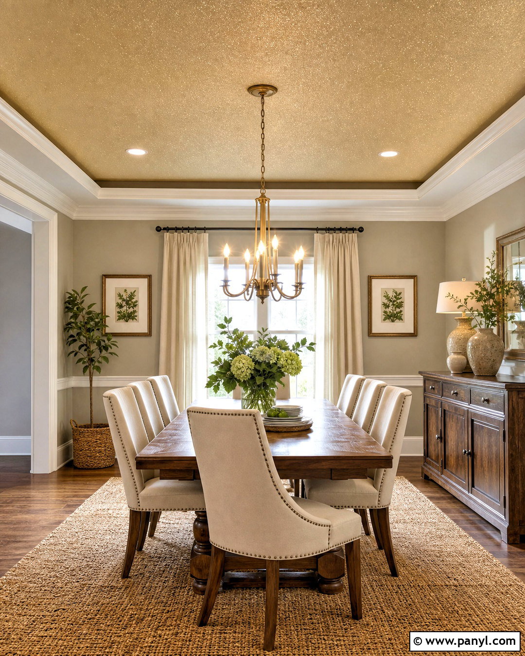 Gold Glitter Ceiling Dining Room - 20 glitter ceiling ideas
