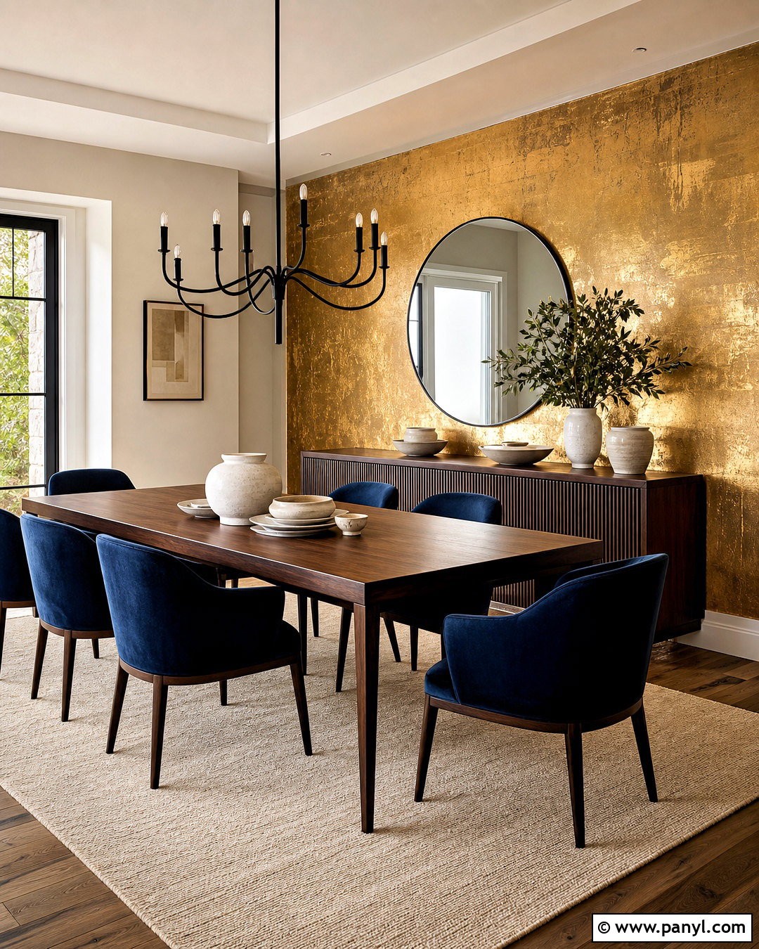 Gold Leaf Dining Room Wall - 20 gold texture ideas