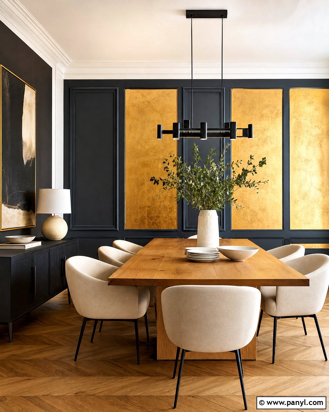 Gold Leaf Dining Room Wall Panels - 20 gold leaf wall ideas