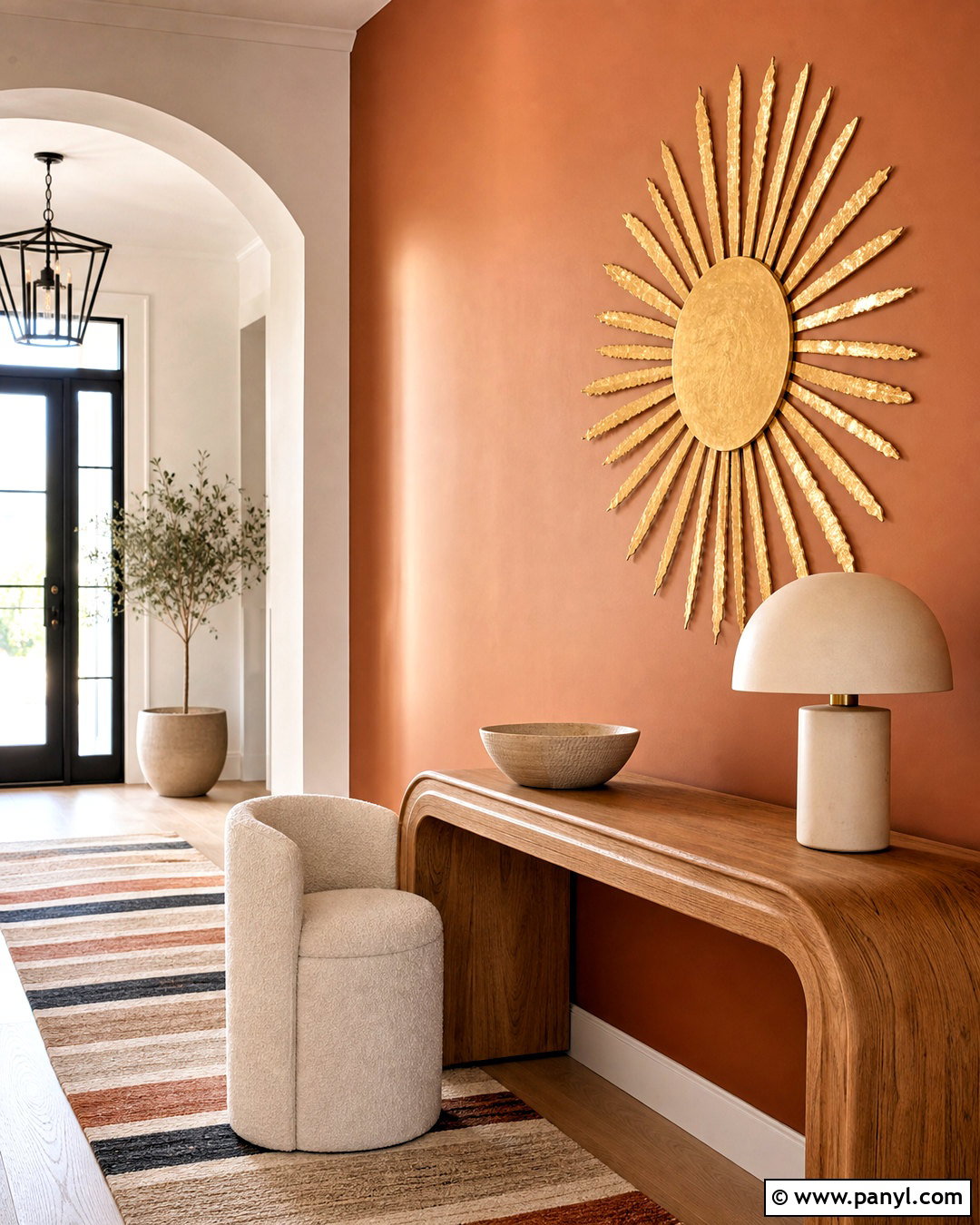Gold Leaf Sunburst Wall - 20 gold leaf wall ideas