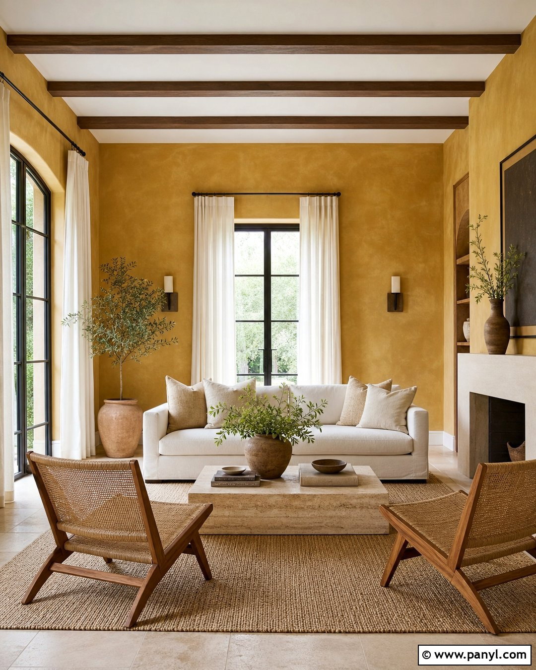 Gold Limewash Living Room - 25 Gold Wall Color Ideas