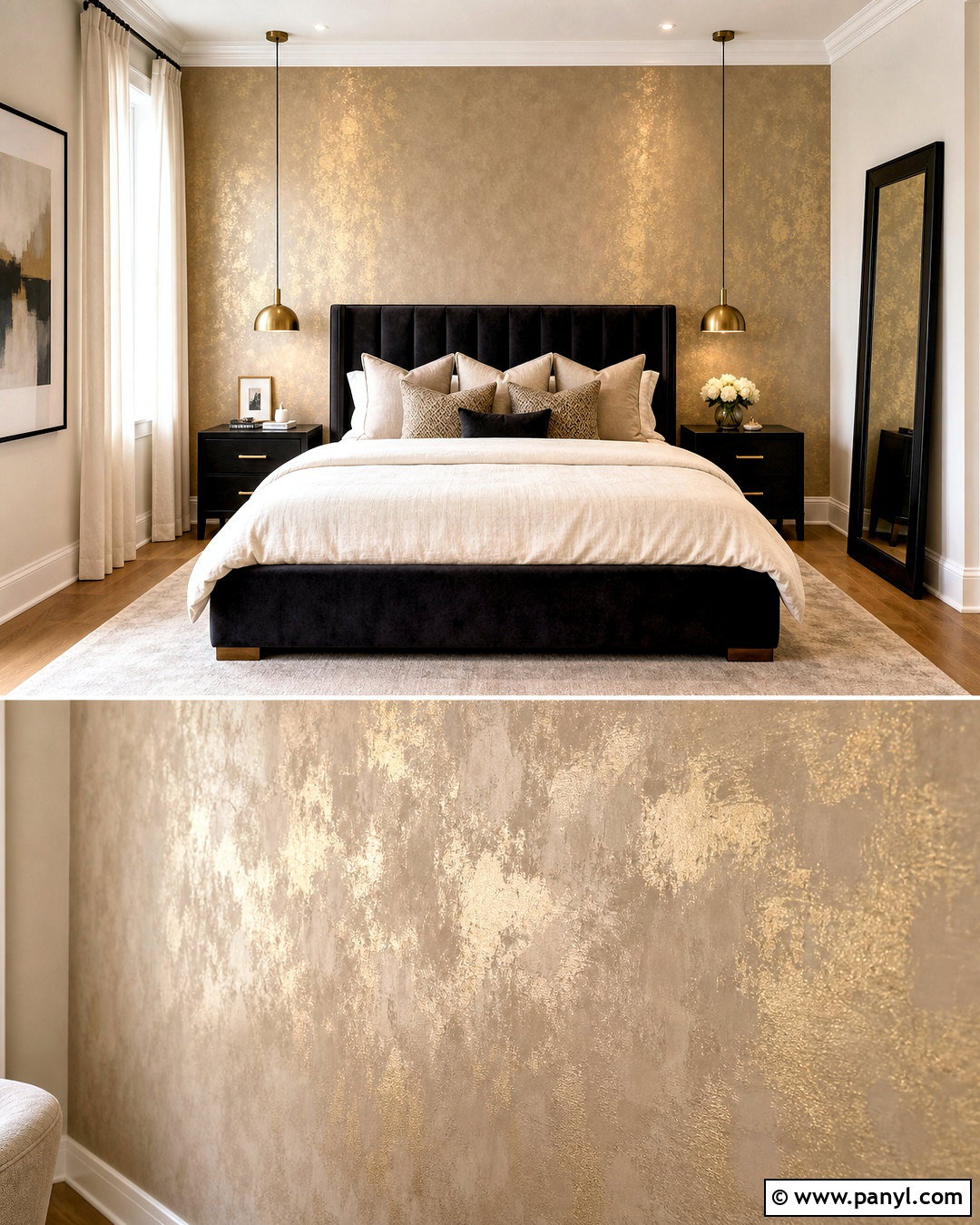 Gold Metallic Bedroom Accent Wall - 20 royal paint wall design for bedroom ideas