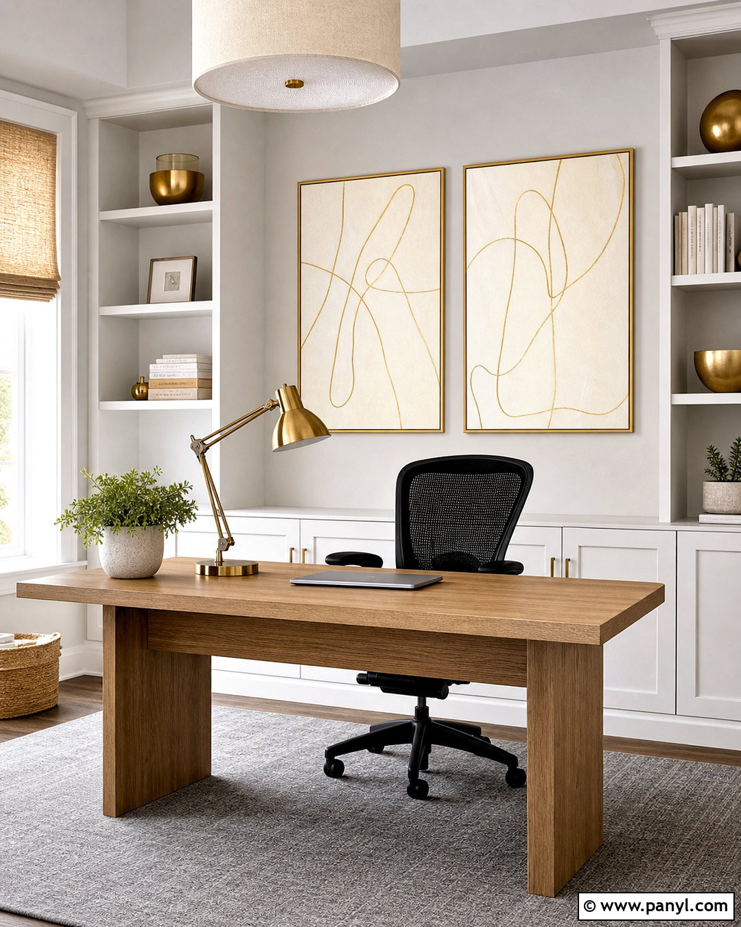 Gold Minimalist Line Art - 20 golden wall decor ideas