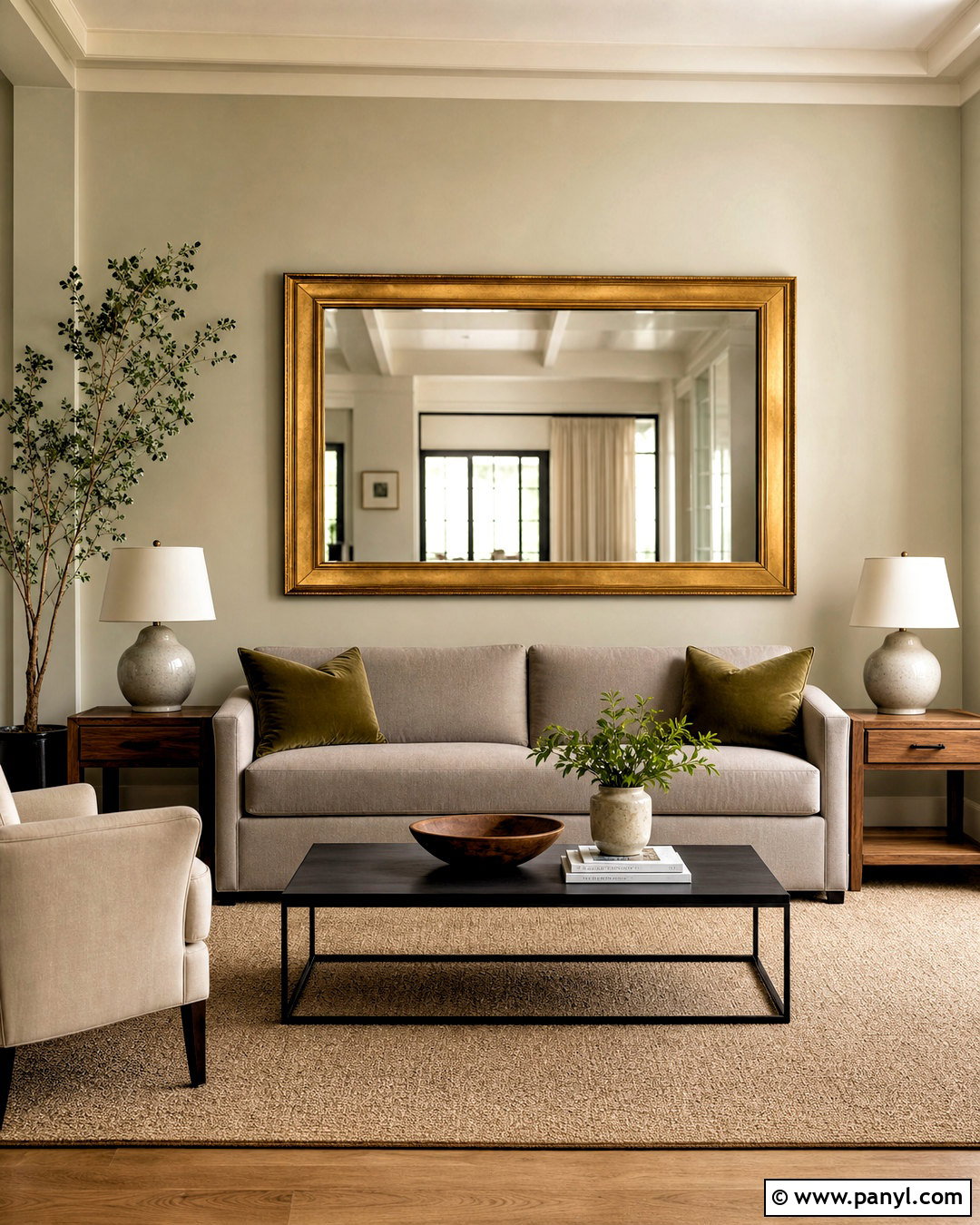 Gold Mirror Above Sofa - 20 golden mirror wall ideas