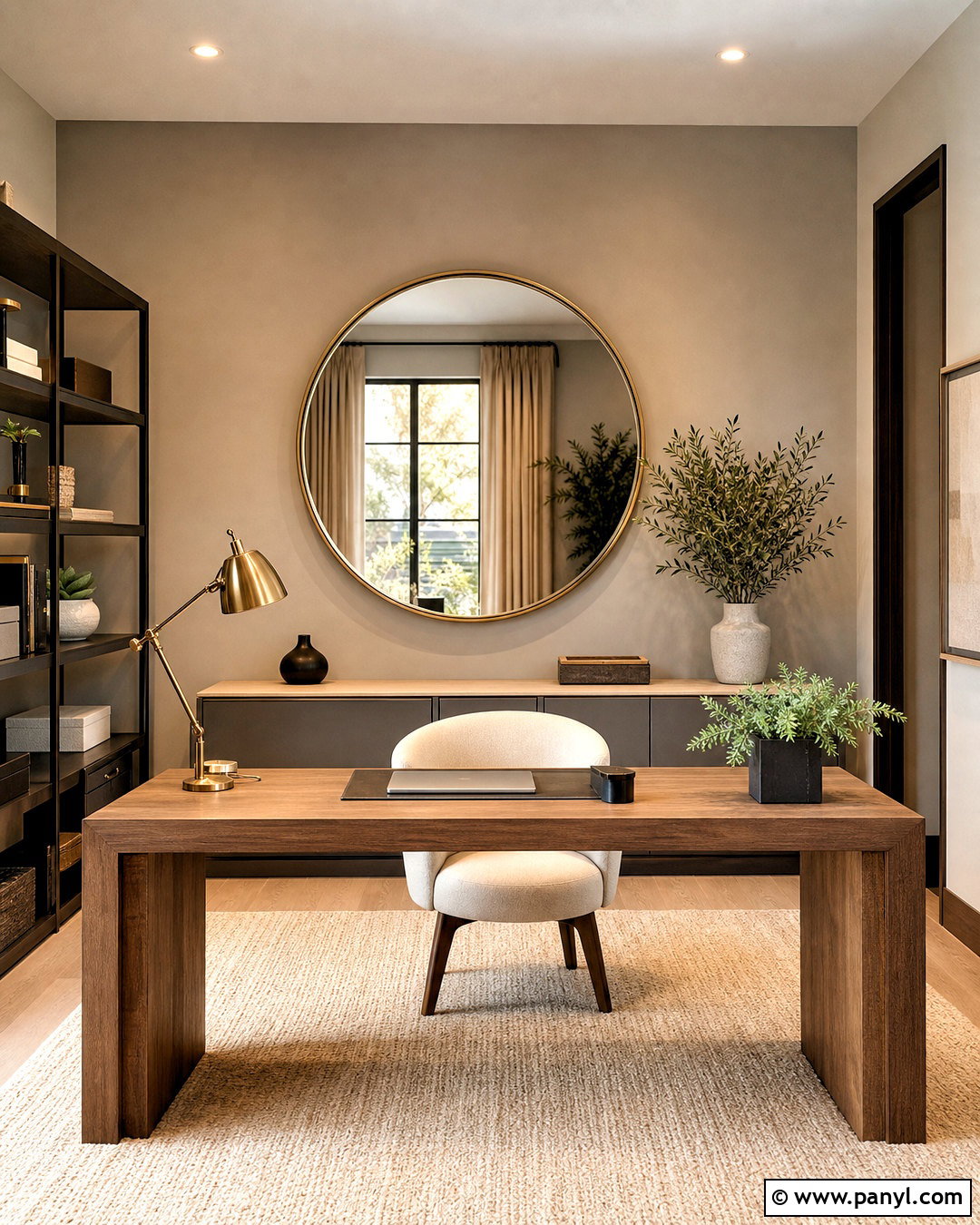Gold Mirror Home Office - 20 golden mirror wall ideas