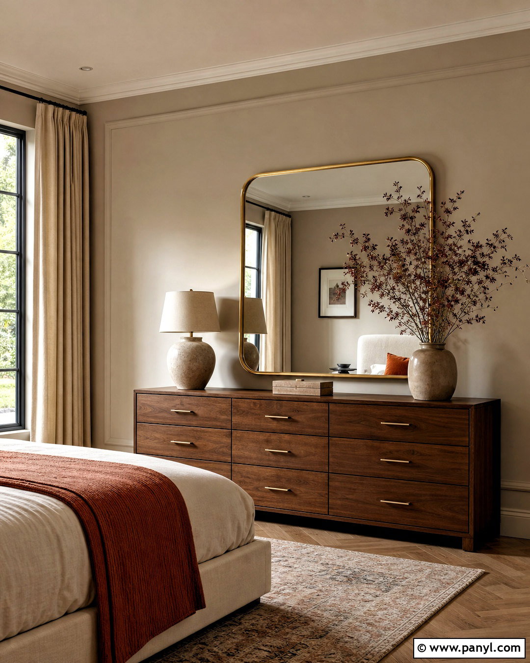 Gold Mirror Over Dresser - 20 golden mirror wall ideas