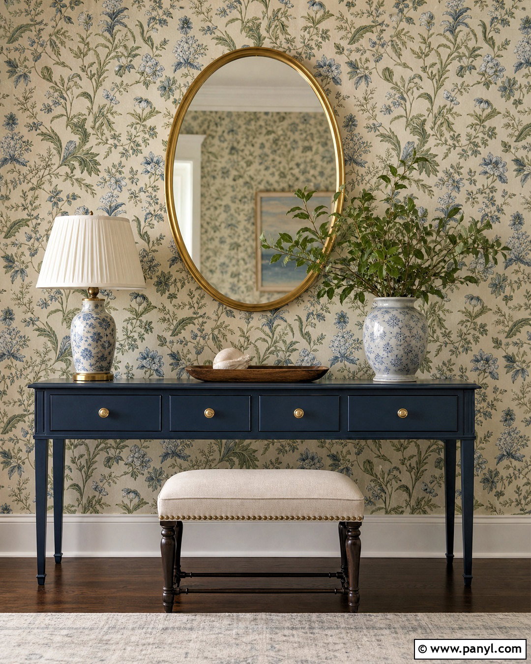 Gold Mirror With Wallpaper - 20 golden mirror wall ideas